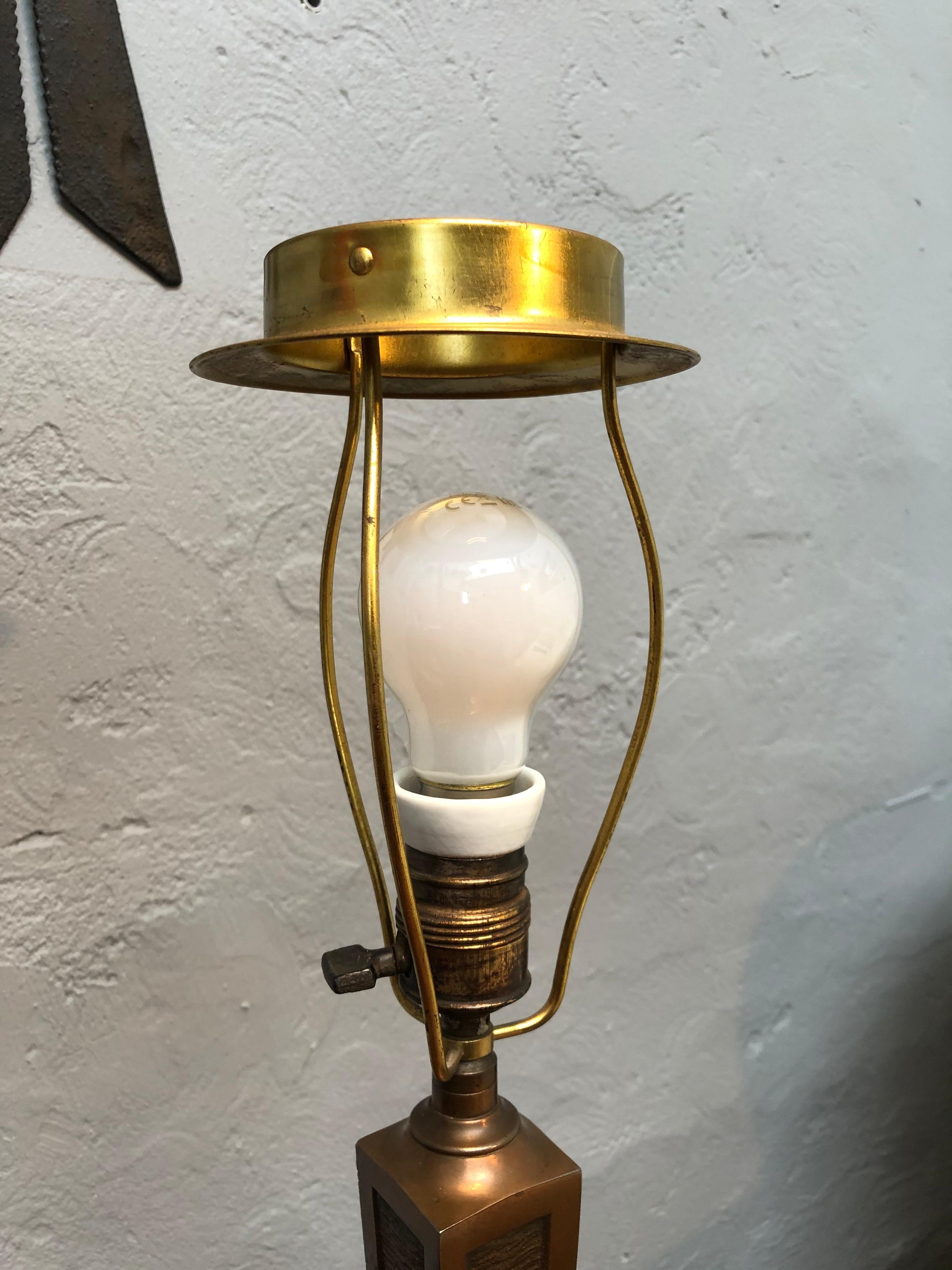 Antique Art Nouveau Cast Bronze Table Lamp 4