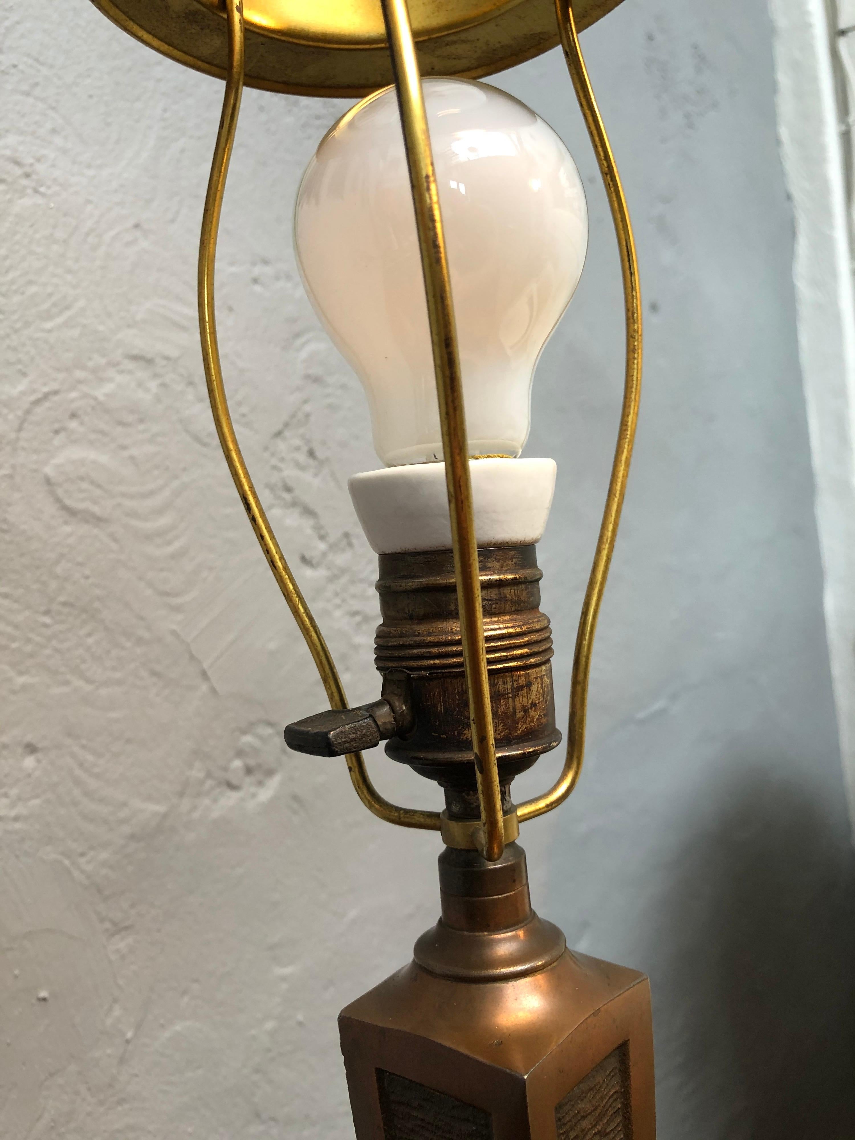 Antique Art Nouveau Cast Bronze Table Lamp 5