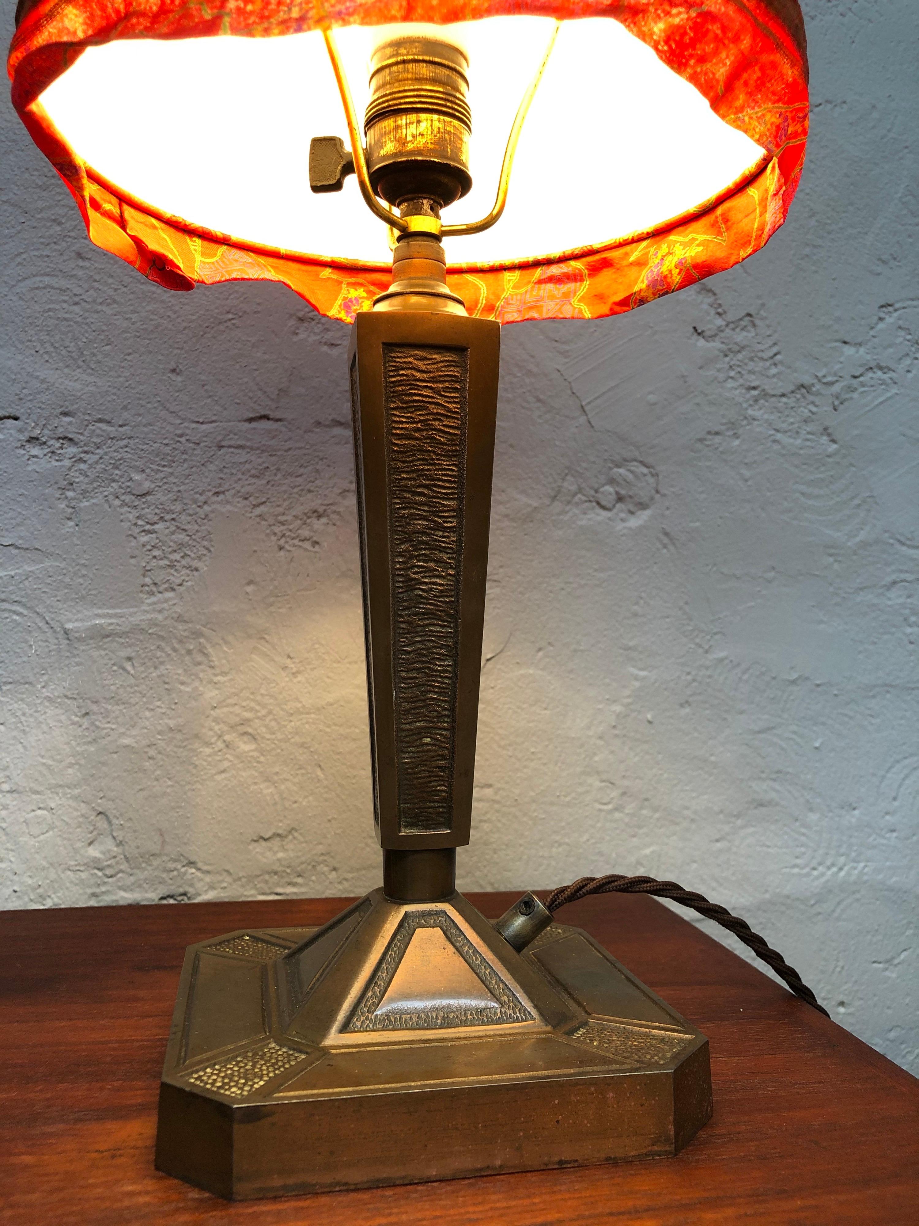 Antique Art Nouveau Cast Bronze Table Lamp In Good Condition In Søborg, DK