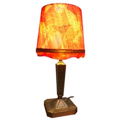 Antique Art Nouveau Cast Bronze Table Lamp