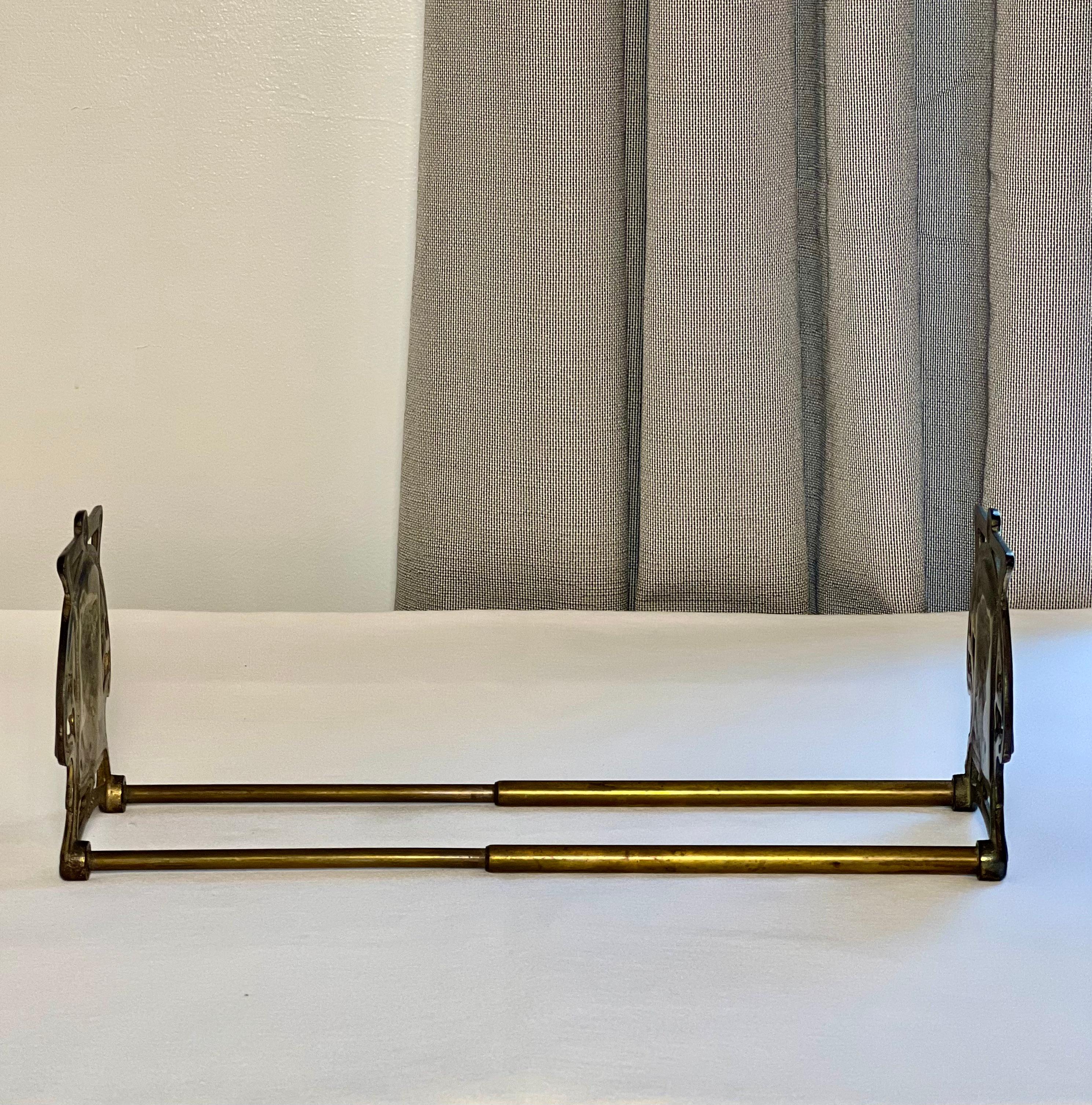 20th Century Antique Art Nouveau Cast Iron and Brass Adjustable Book Stand by Judd Company For Sale