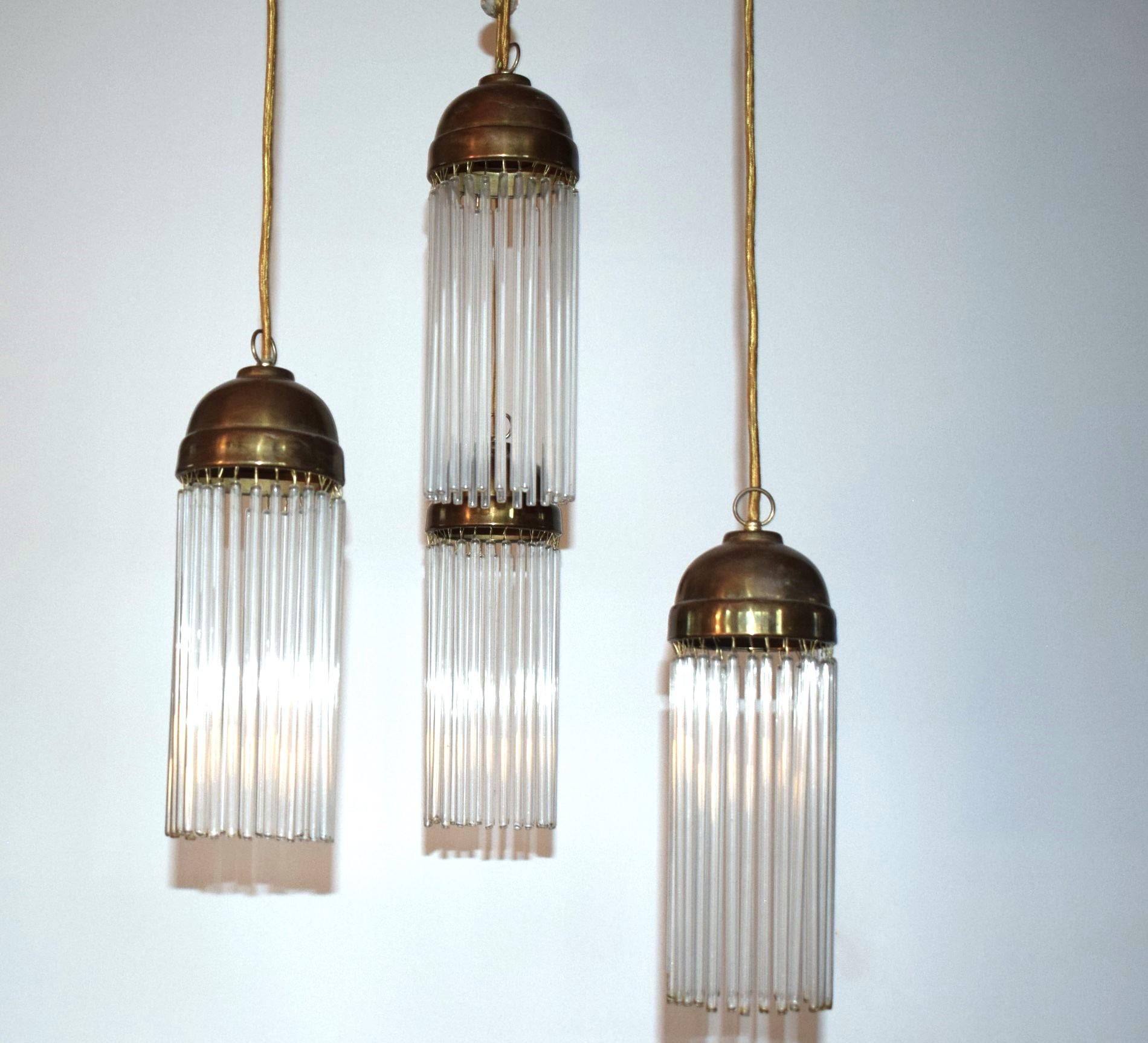 Hand-Crafted Antique Art Nouveau Ceiling Lamp by Josef Hoffmann For Sale