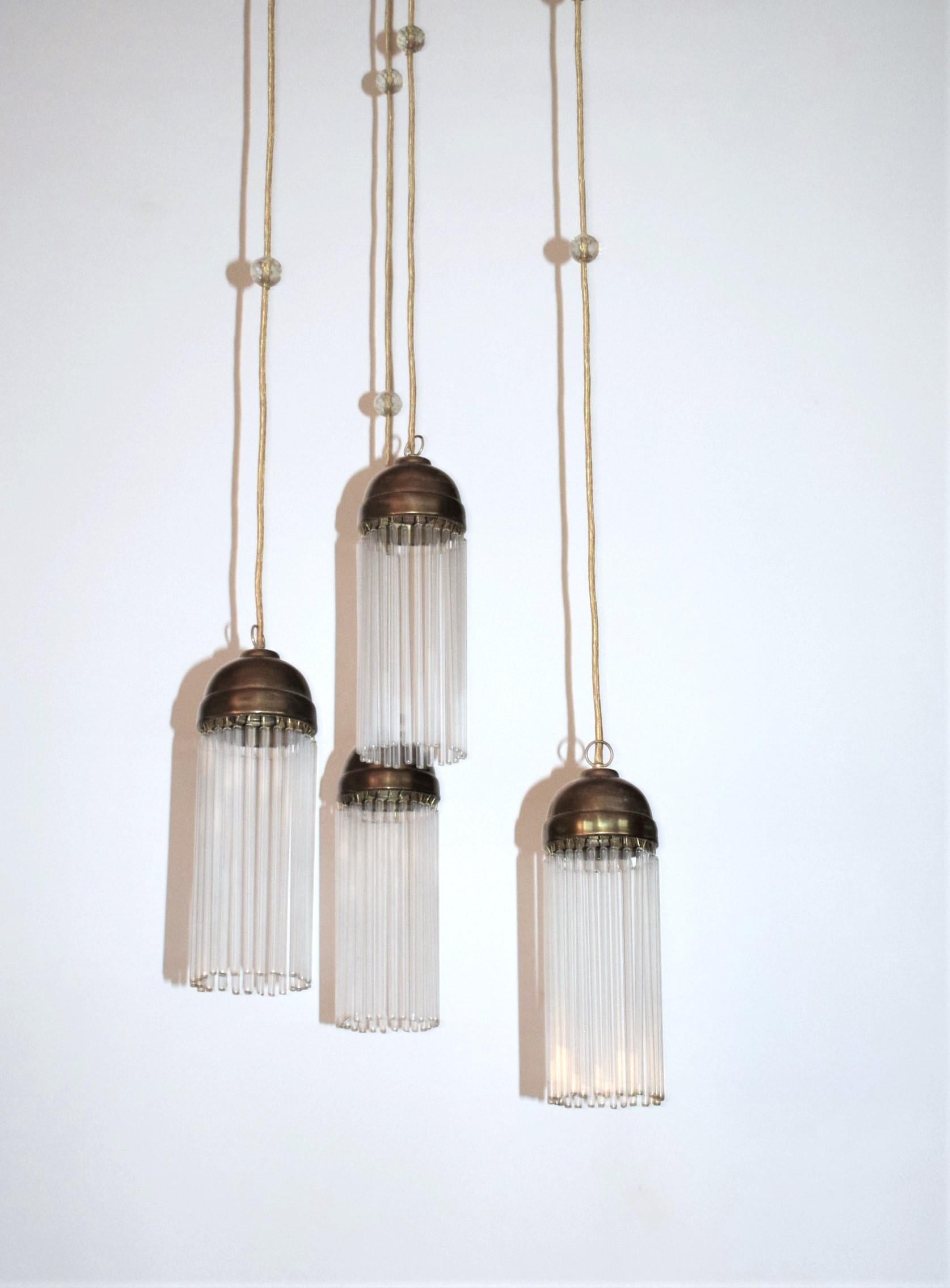 Antique Art Nouveau Ceiling Lamp by Josef Hoffmann In Good Condition For Sale In Purkersdorf, AT