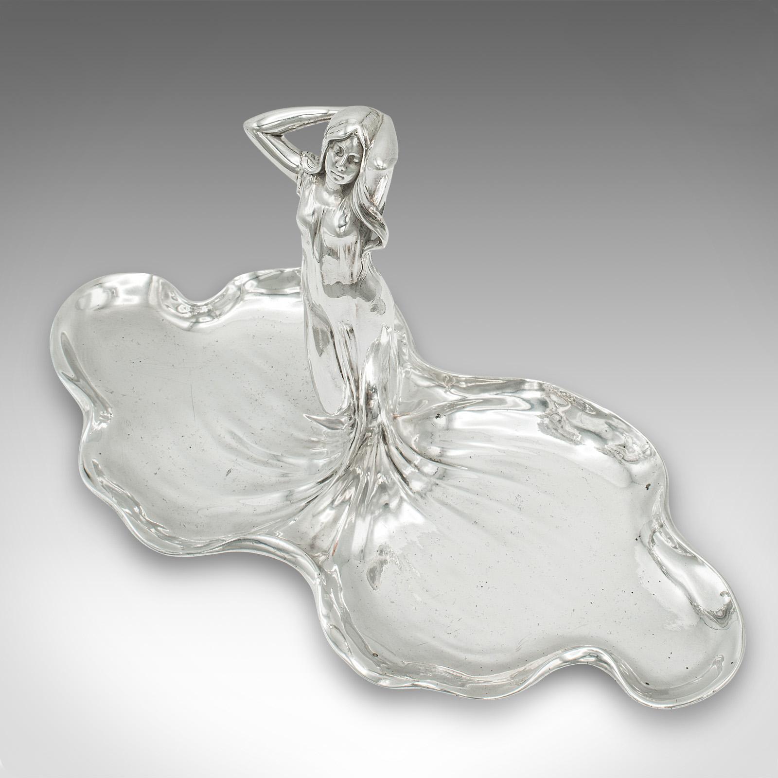 Figura antigua de centro de mesa Art Nouveau, bandeja para cartas alemana, bombonera, victoriana en venta 4