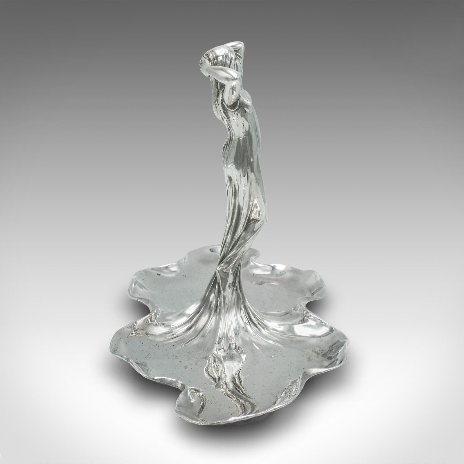 Figura antigua de centro de mesa Art Nouveau, bandeja para cartas alemana, bombonera, victoriana en Bueno estado para la venta en Hele, Devon, GB