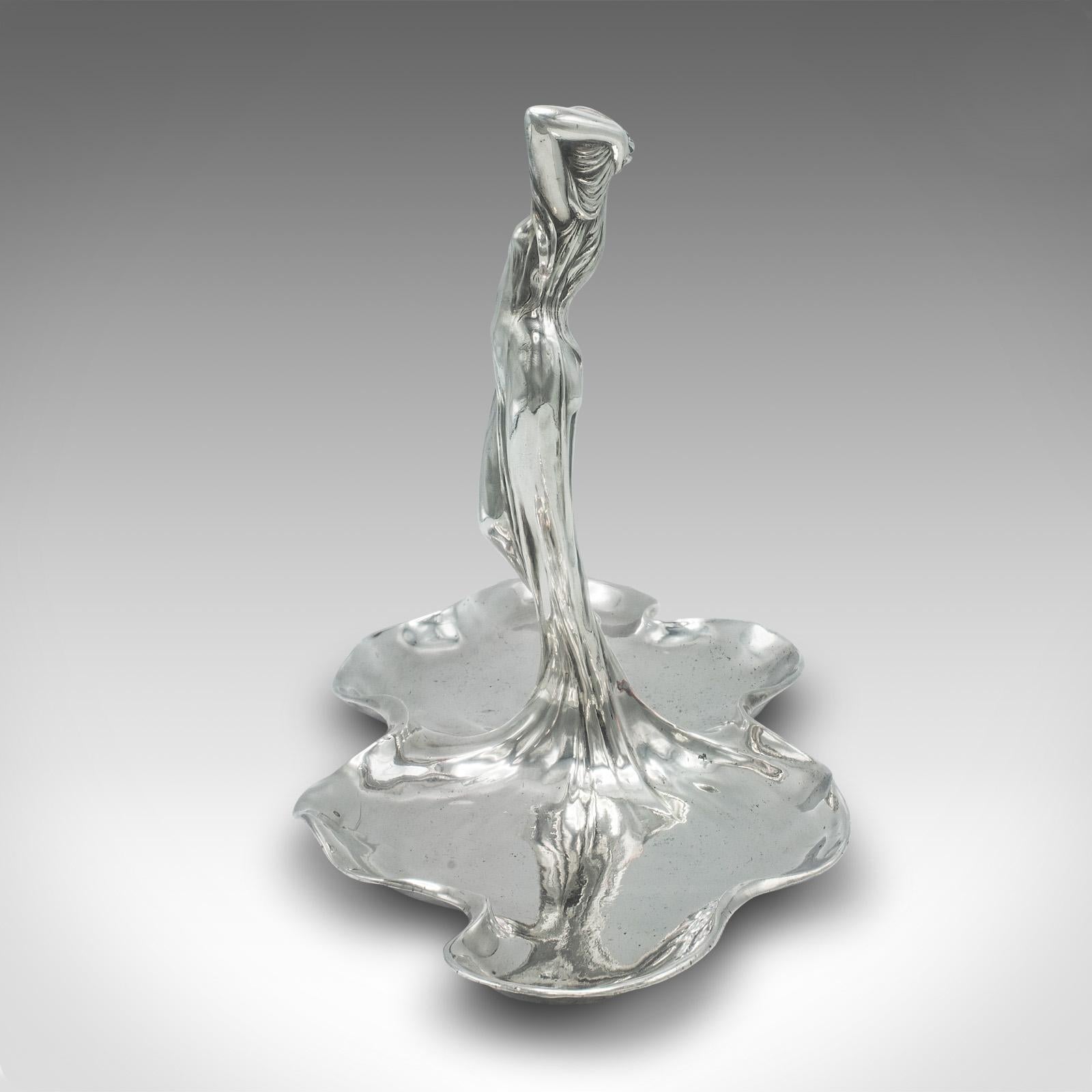 Figura antigua de centro de mesa Art Nouveau, bandeja para cartas alemana, bombonera, victoriana siglo XIX en venta