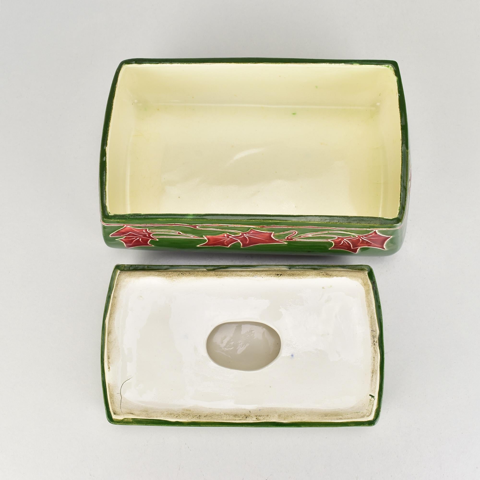 German Antique Art Nouveau Ceramic Box by Carl Sigmund Luber for Johann von Schwarz For Sale