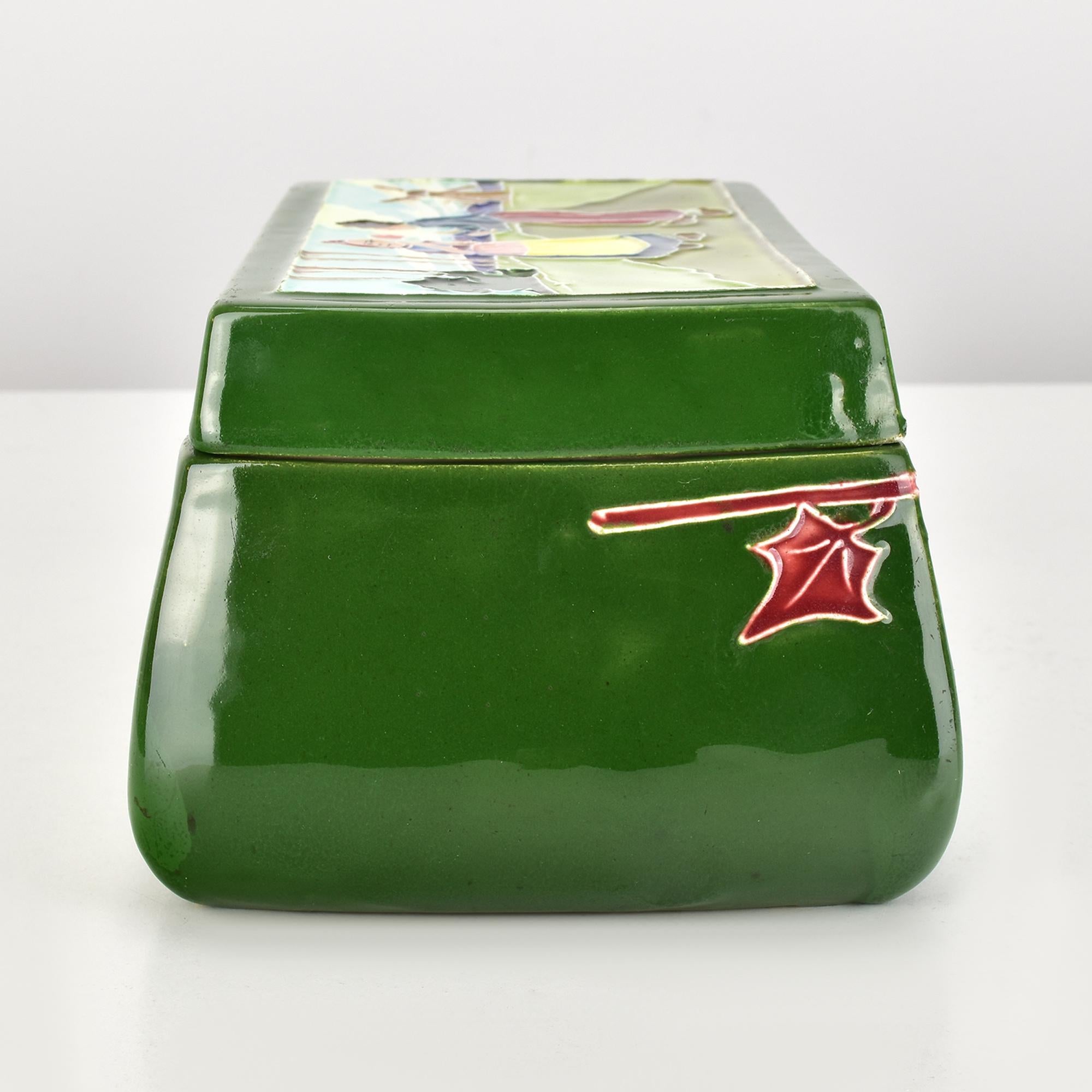 Antique Art Nouveau Ceramic Box by Carl Sigmund Luber for Johann von Schwarz For Sale 1