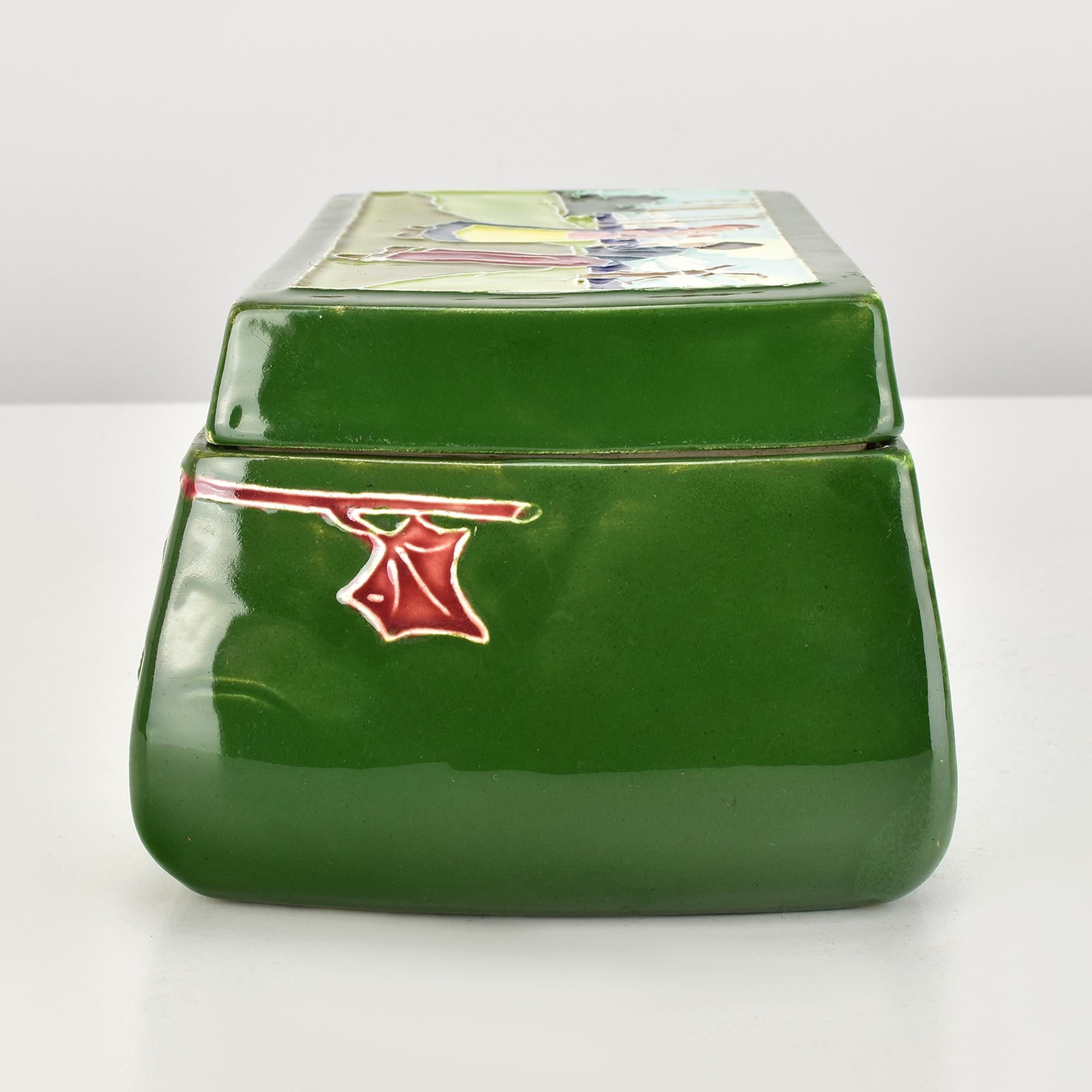 Antique Art Nouveau Ceramic Box by Carl Sigmund Luber for Johann von Schwarz For Sale 3