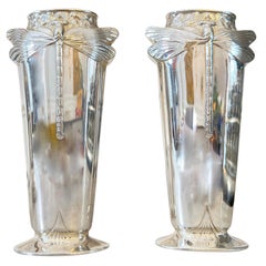 Vaso libellula Christofle Art Nouveau, Francia, Circa 1900