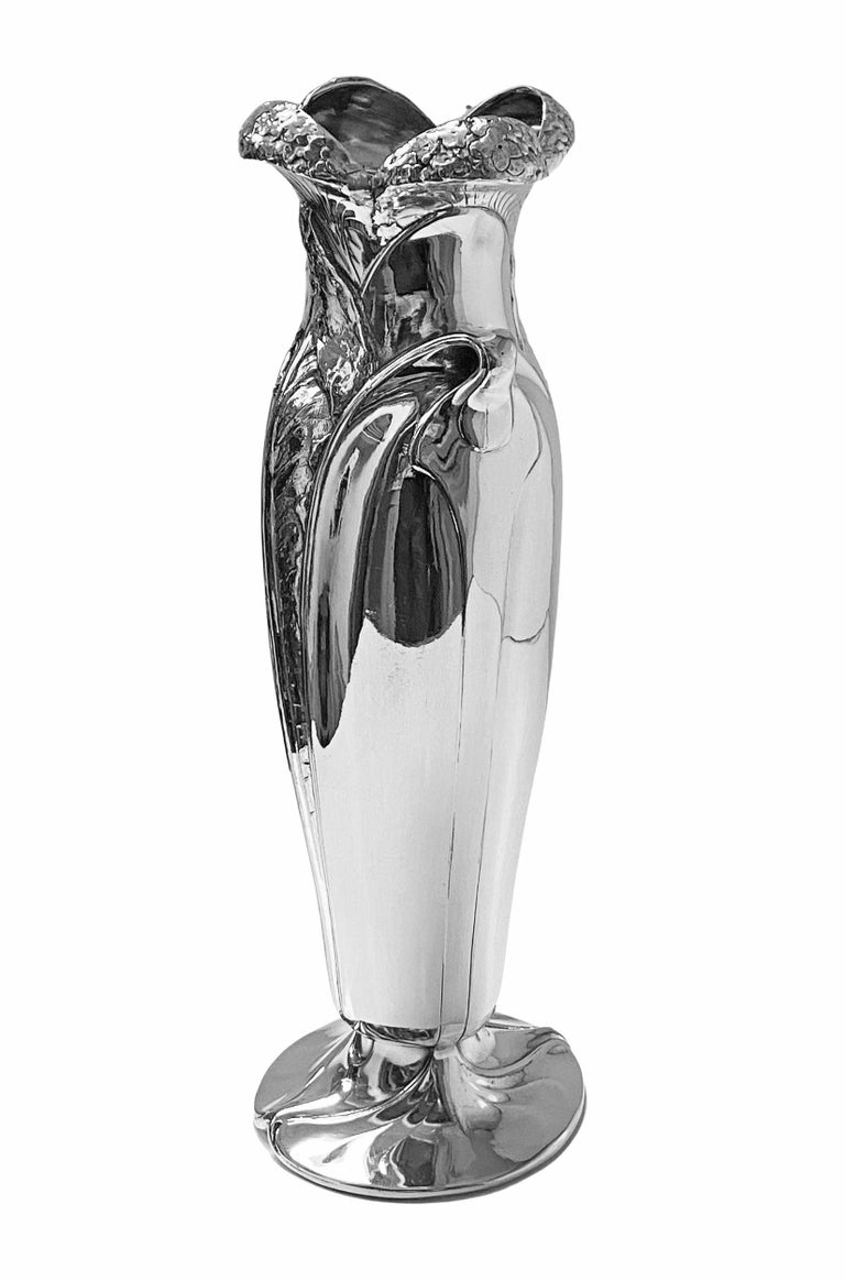 Antique Art Nouveau Christofle Silver Plate Vase, France, C.1900 at