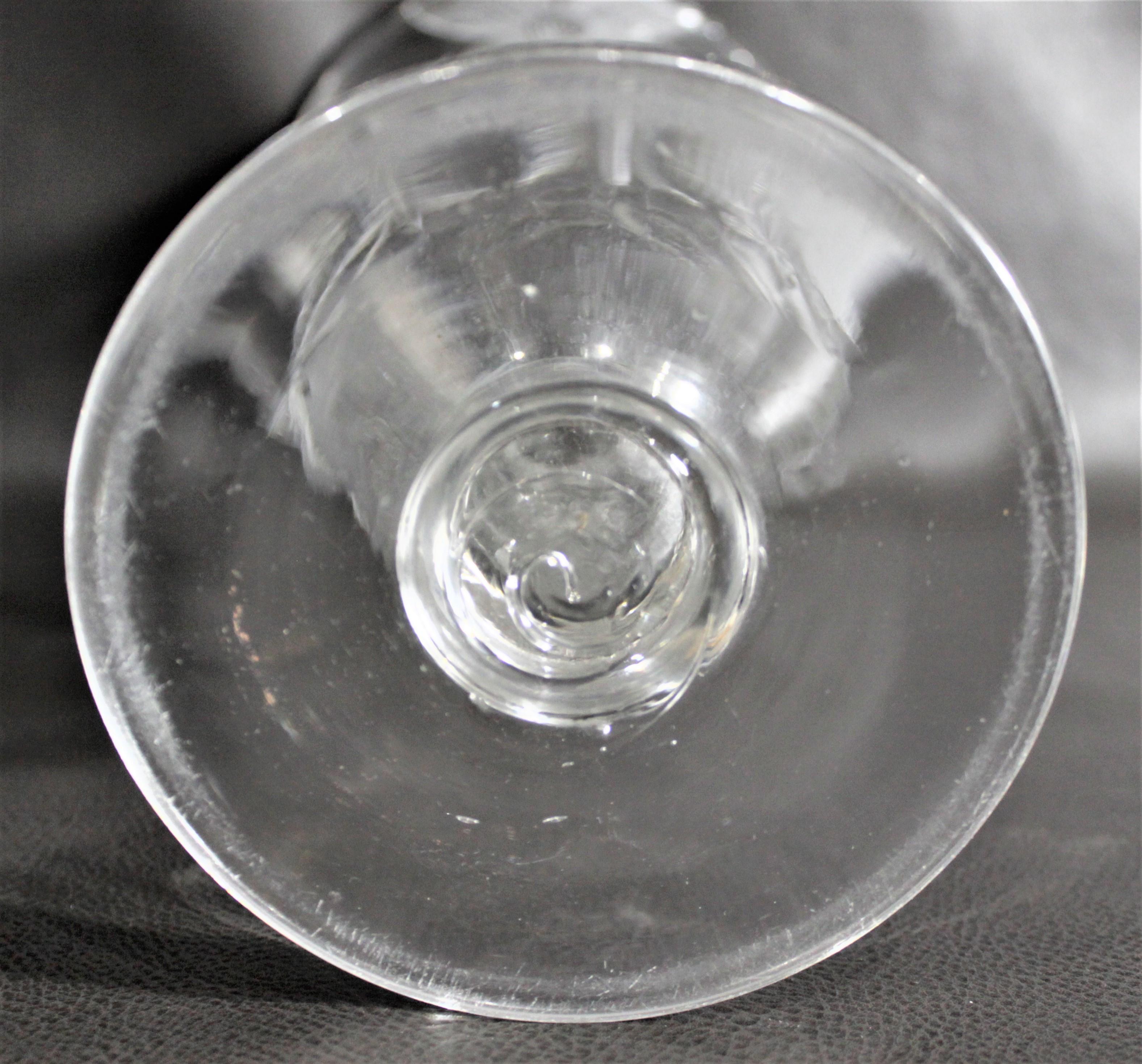 Hand-Crafted Antique Art Nouveau Clear Cut Crystal Vase with Floral Decoration For Sale