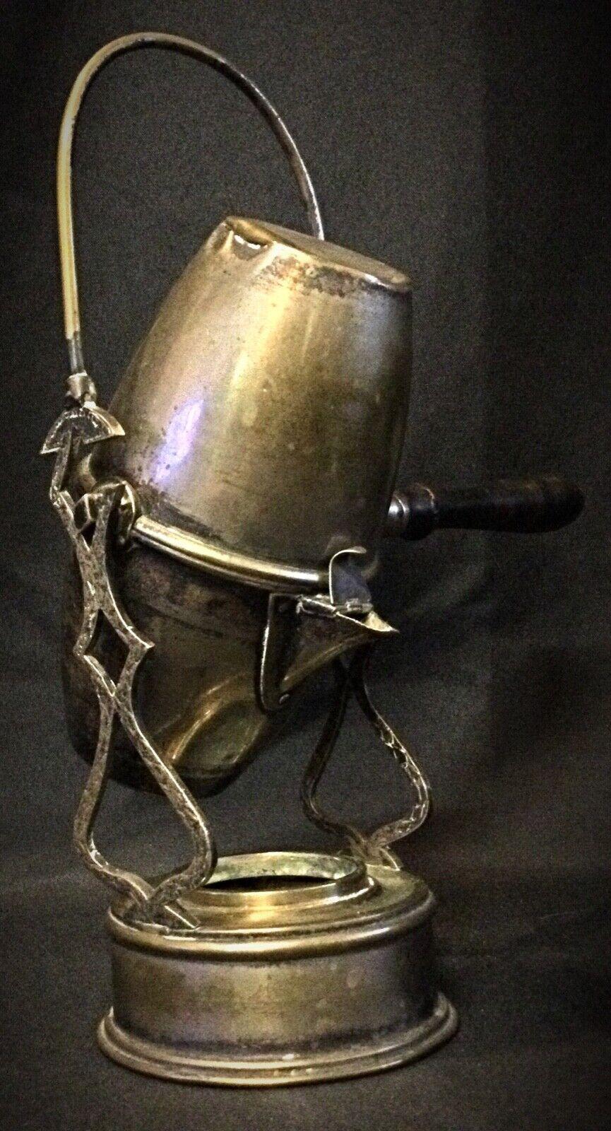 20th Century Antique Art Nouveau Coffee Pot – Brass & Copper with Ornate Swing Arm - 2Y44 For Sale