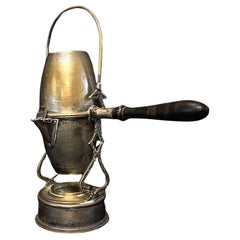 Antique Art Nouveau Coffee Pot – Brass & Copper with Ornate Swing Arm - 2Y44