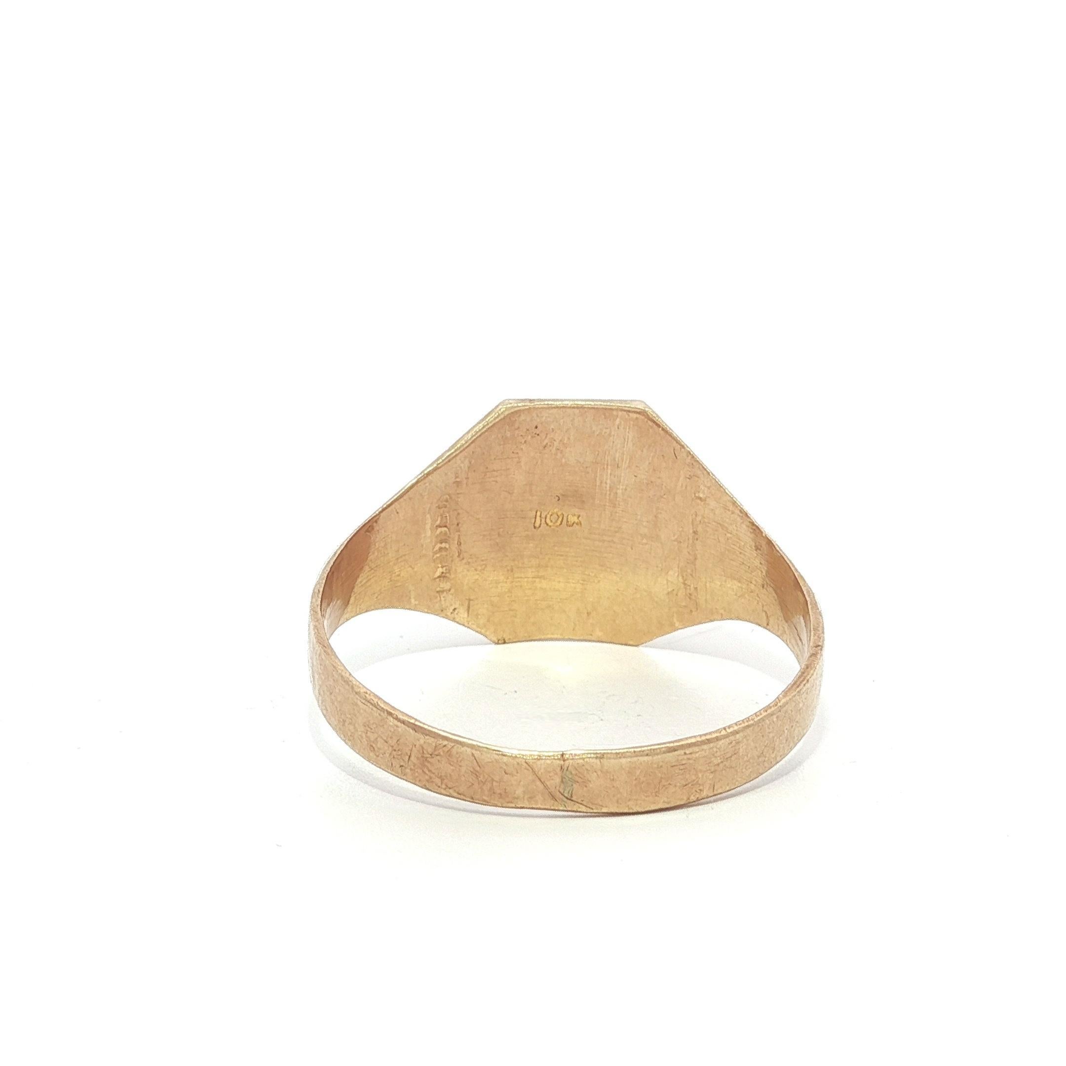 Anello da collezione in oro 10k con iniziali smaltate 
