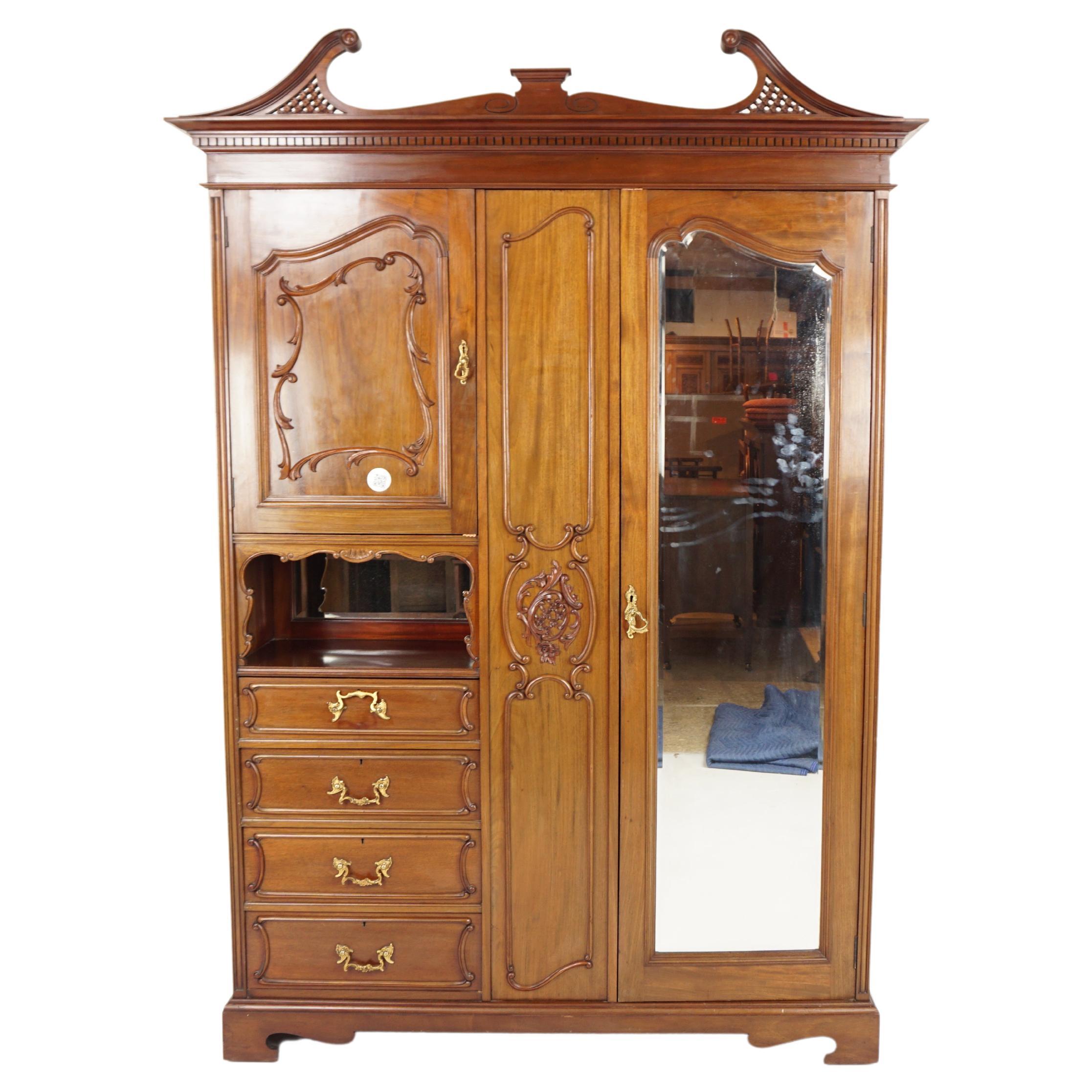 Antique Custom Cedar Lined Freestanding Armoire Closet at 1stDibs