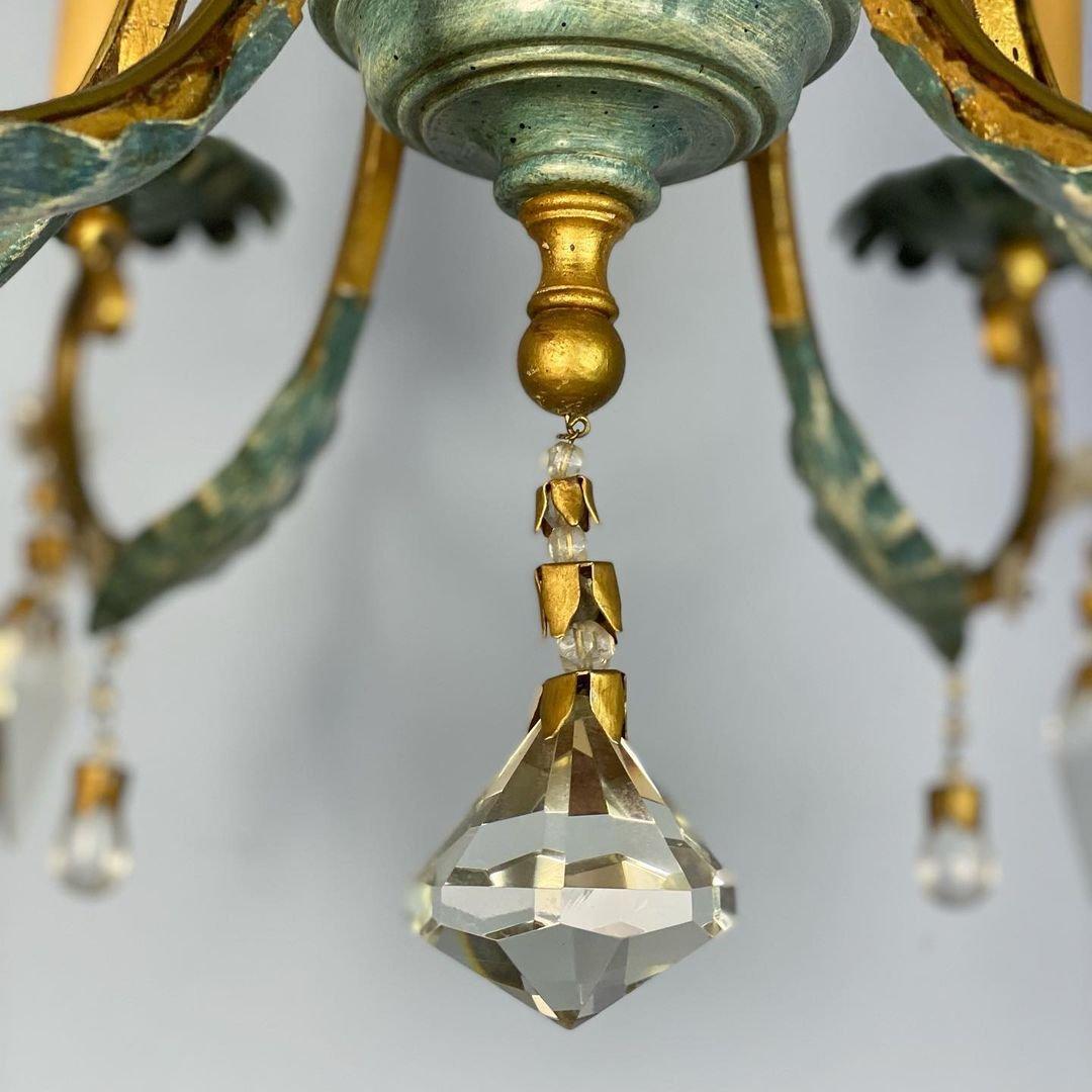 Early 20th Century Antique Art Nouveau Crystal Chandelier, France, 1910s
