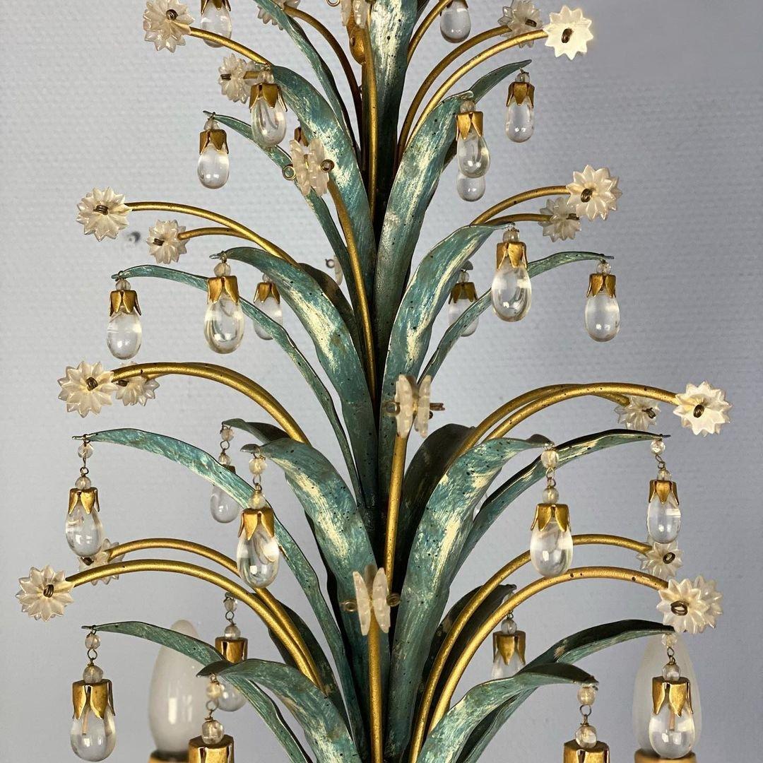 Antique Art Nouveau Crystal Chandelier, France, 1910s 3