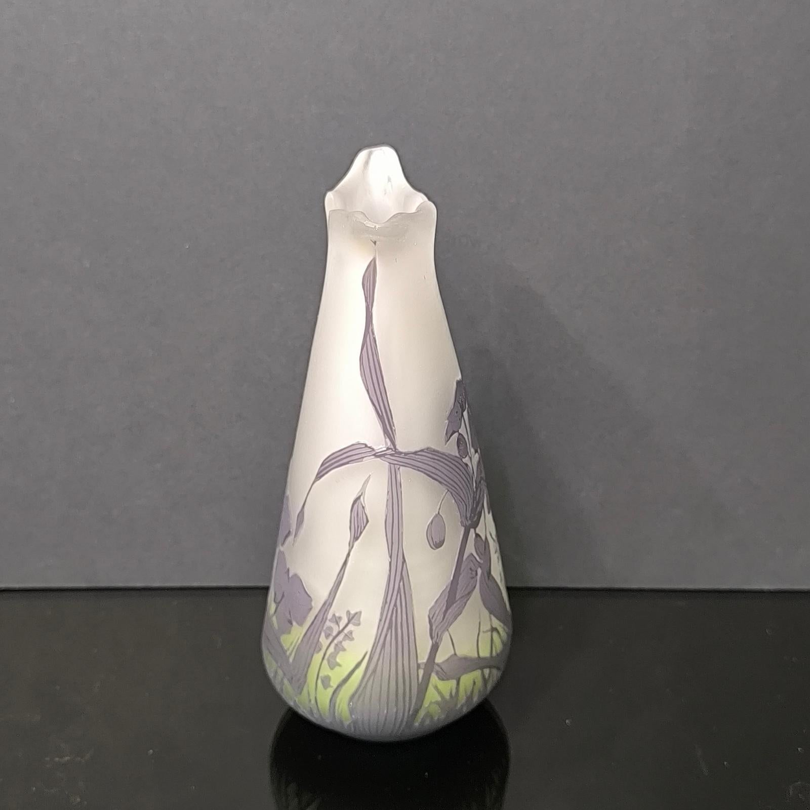 Antico vaso in vetro con cammeo Daum Nancy Art Nouveau in vendita 5