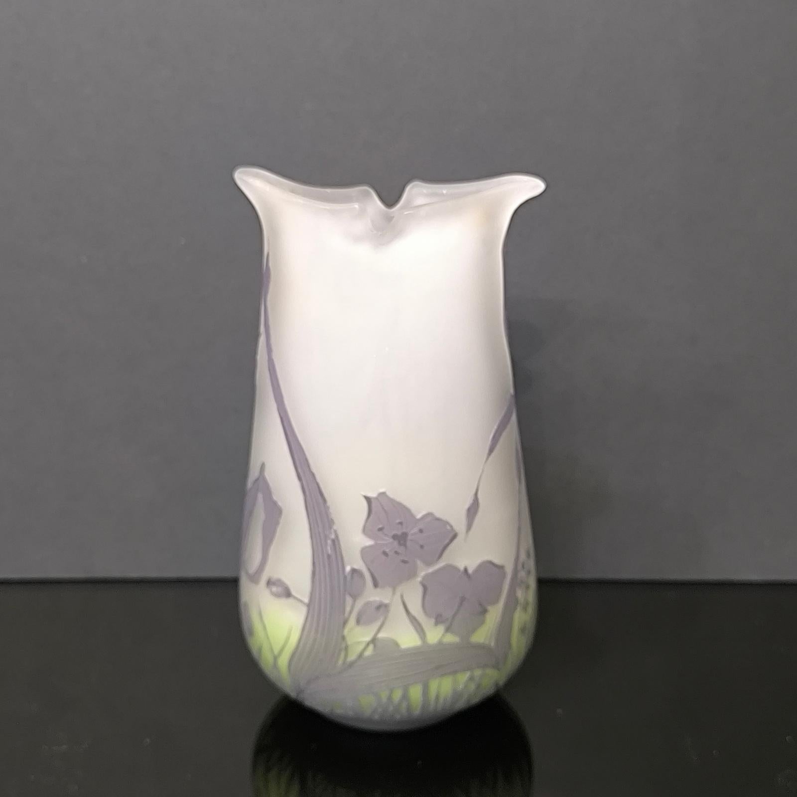 Antico vaso in vetro con cammeo Daum Nancy Art Nouveau In condizioni buone in vendita a Bochum, NRW