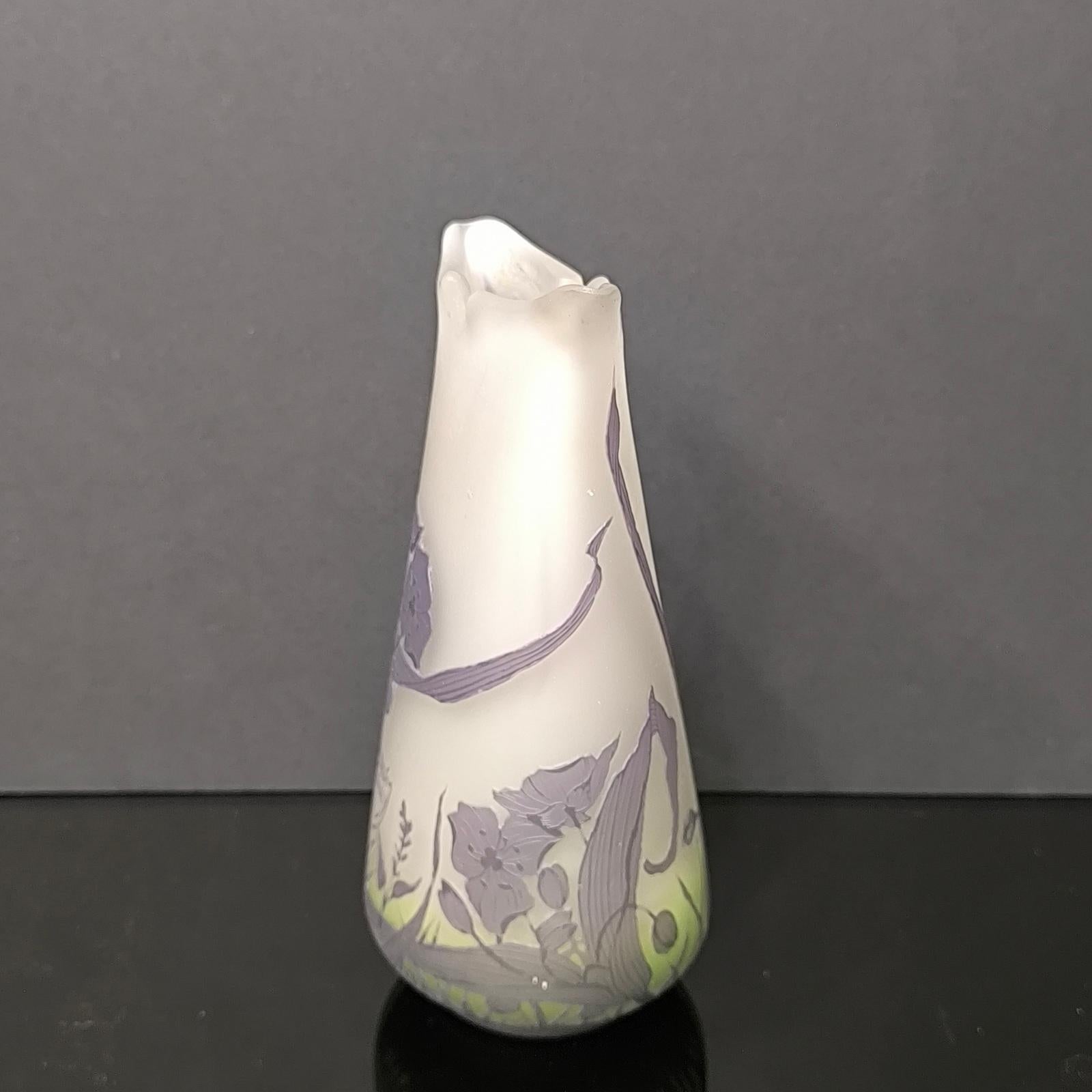 Antico vaso in vetro con cammeo Daum Nancy Art Nouveau in vendita 1
