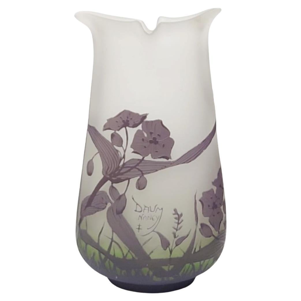 Antique Art Nouveau Daum Nancy Cameo Glass Vase 