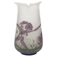 Antique Art Nouveau Daum Nancy Cameo Glass Vase