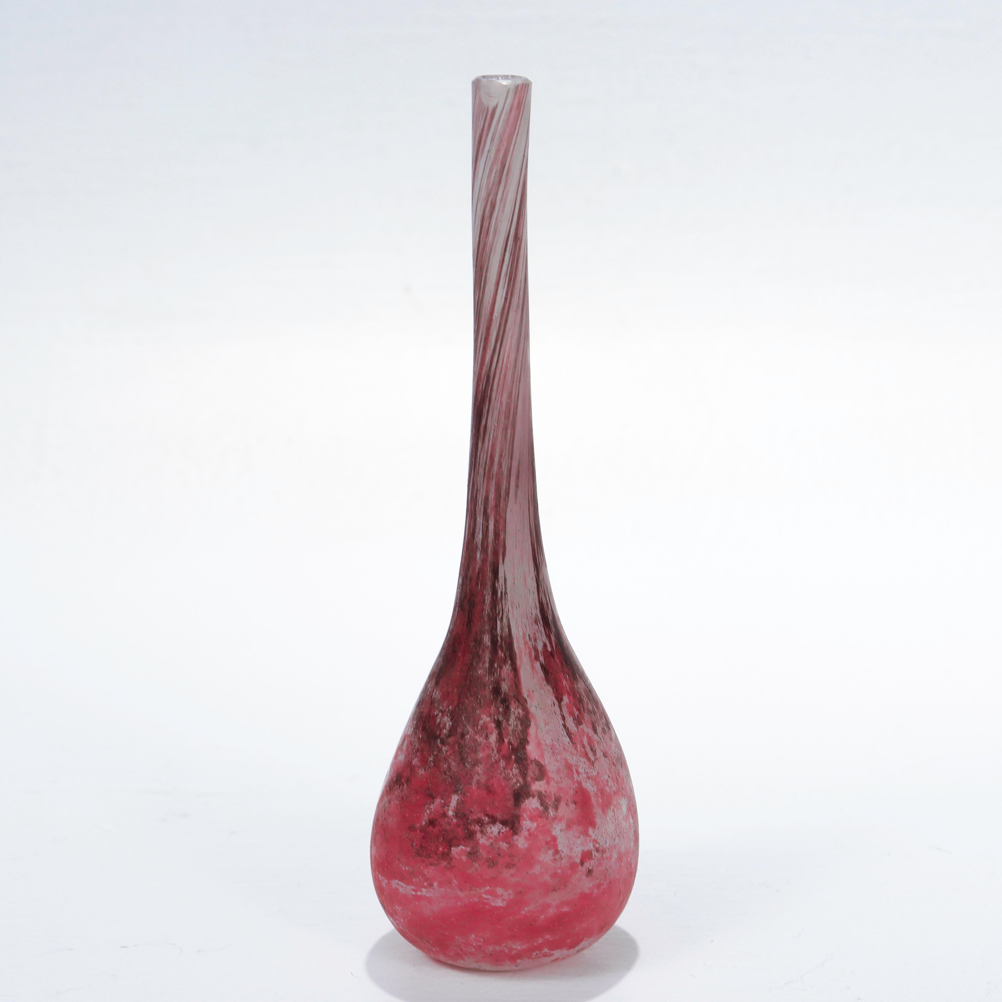 Antique Art Nouveau Daum Nancy Miniature Art Glass Soliflor Bud Vase In Fair Condition For Sale In Philadelphia, PA