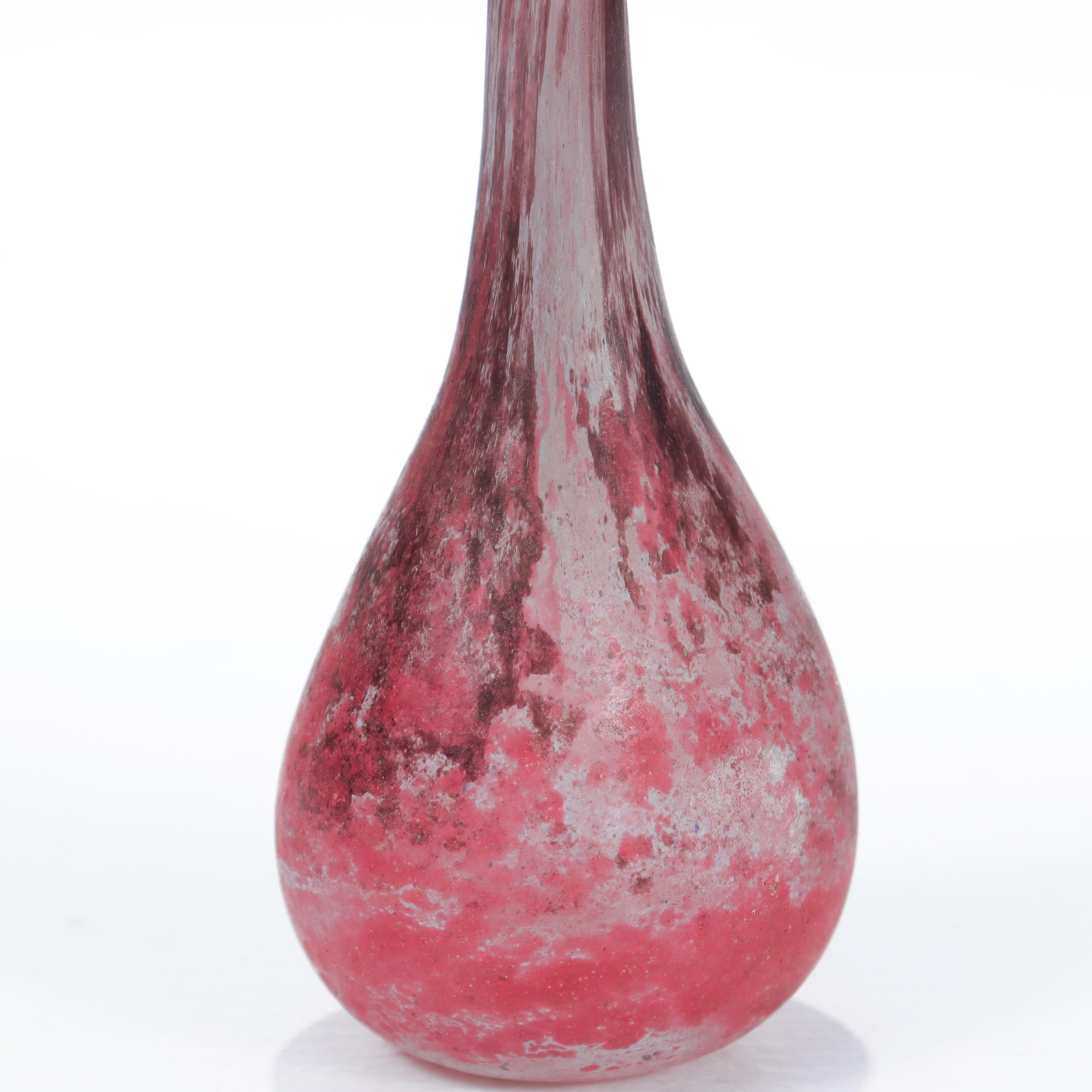Antique Art Nouveau Daum Nancy Miniature Art Glass Soliflor Bud Vase For Sale 3