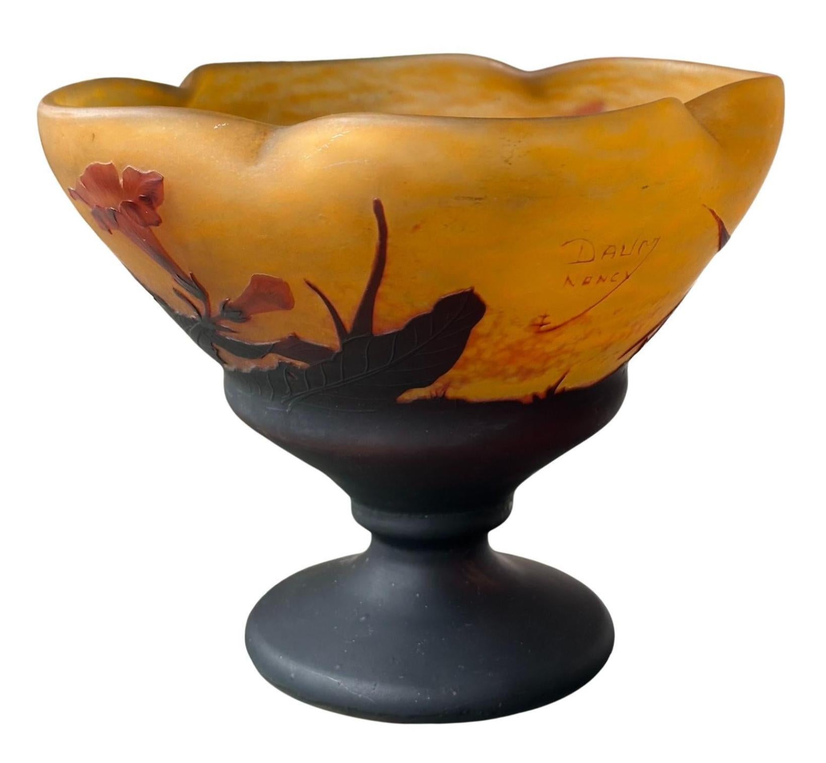 Inizio XX secolo Antico vaso a piedistallo Daum Nancy in stile Art Nouveau in vendita