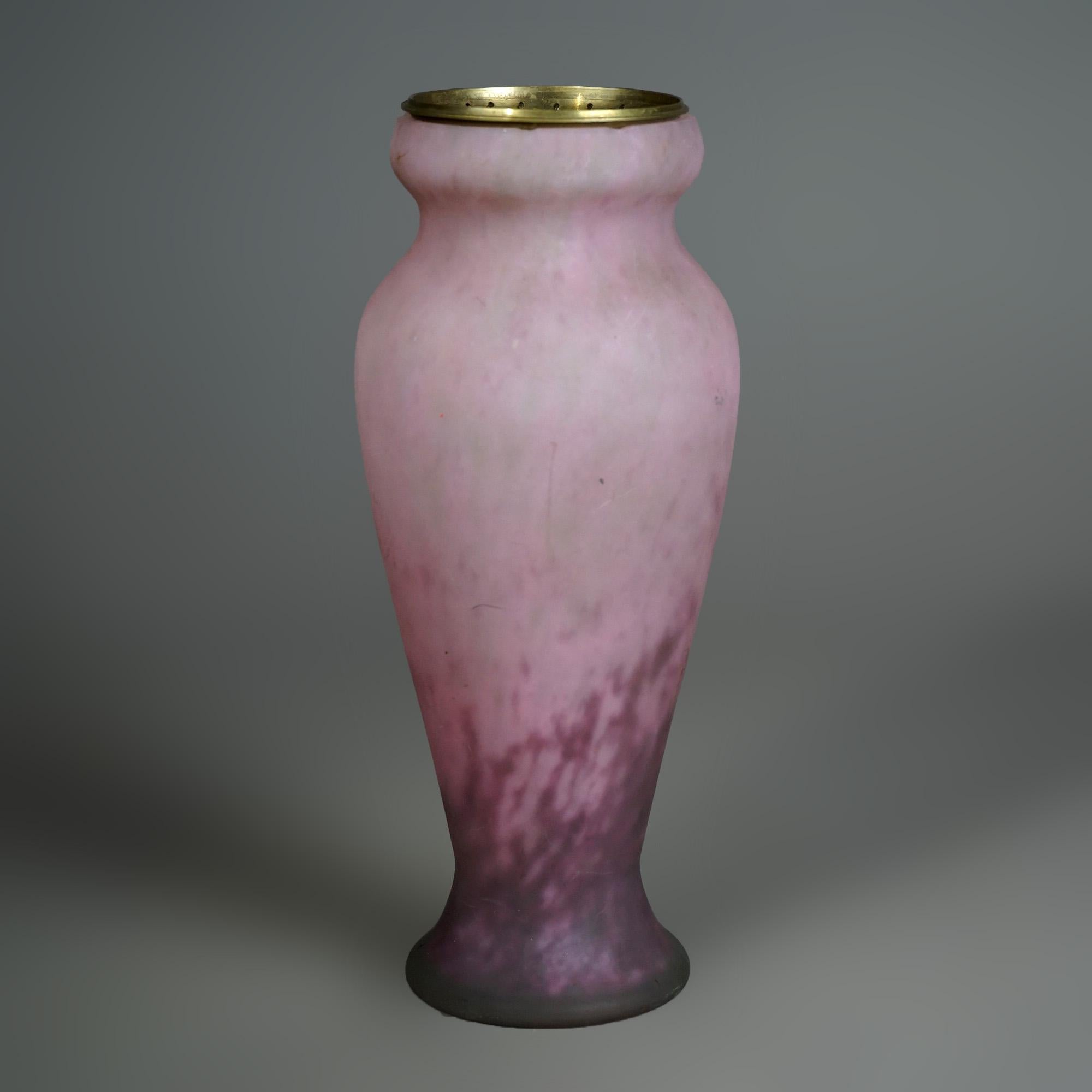 20th Century Antique Art Nouveau Daum Nancy School Art Glass Vase, Artist Signed, Circa 1900 For Sale