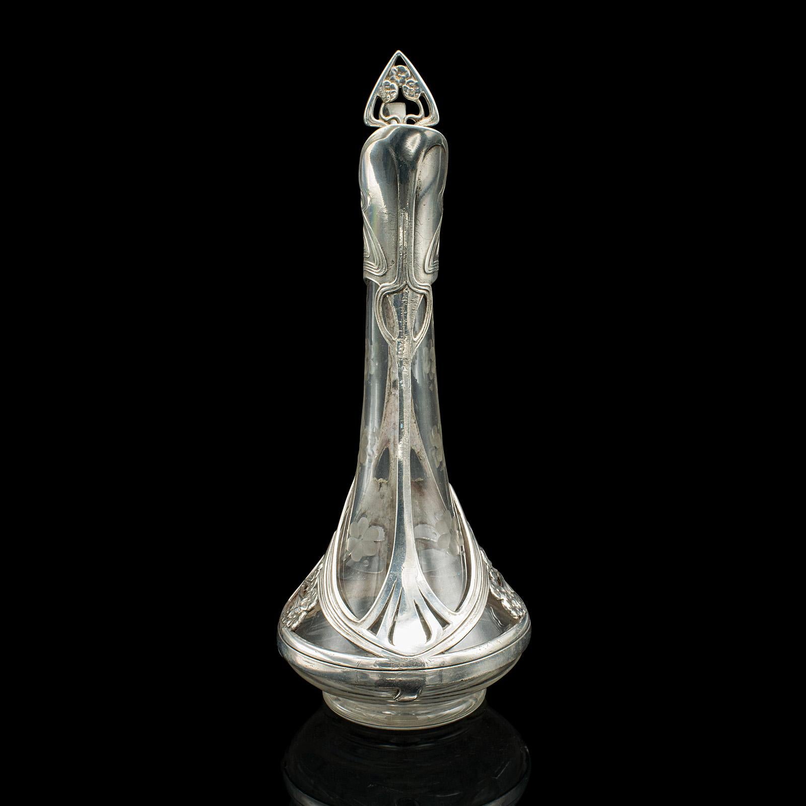 19th Century Antique Art Nouveau Decanter, German, Decorative, Spirit Ewer, Victorian, C.1900 For Sale