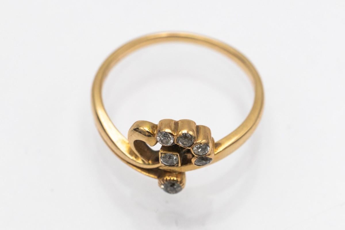 Old European Cut Antique Art Nouveau diamond ring, Austria-Hungary, Vienna, early 20th century For Sale