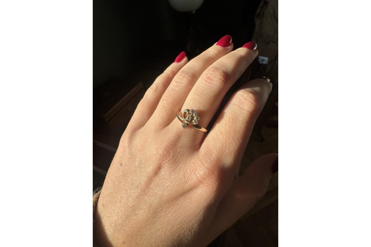 Women's or Men's Antique Art Nouveau diamond ring, Austria-Hungary, Vienna, early 20th century For Sale