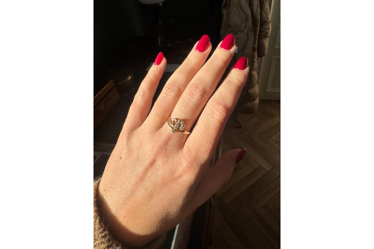 Antique Art Nouveau diamond ring, Austria-Hungary, Vienna, early 20th century For Sale 1