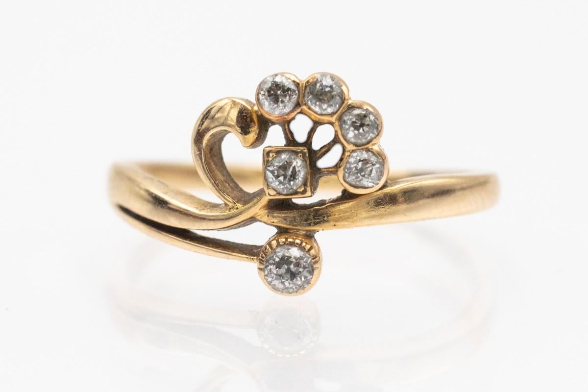 Anello di diamanti in stile Art Nouveau, Austria-Ungheria, Vienna, inizio XX secolo