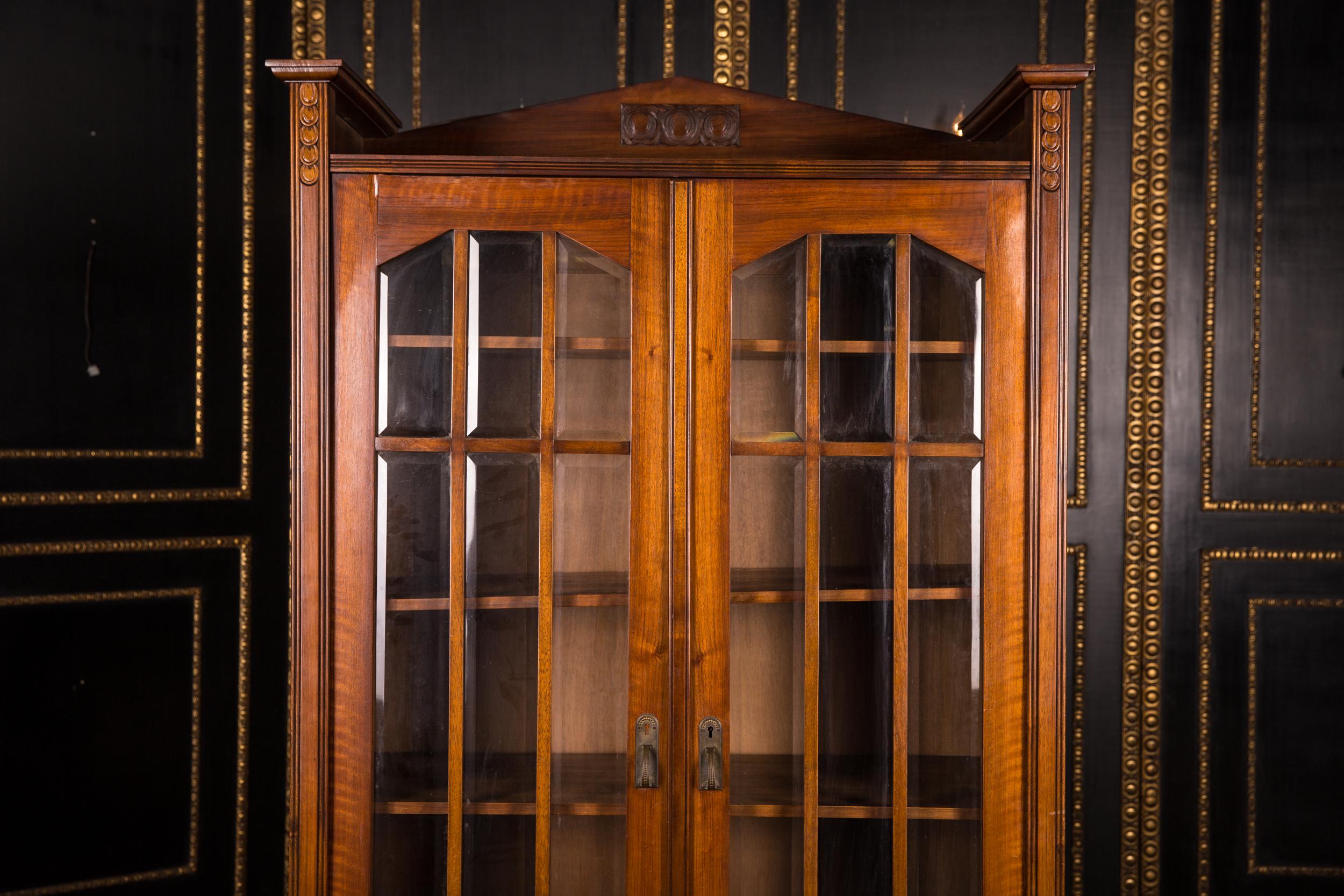 French Antique Art Nouveau Display Case Bookcase Cabinet, circa 1895