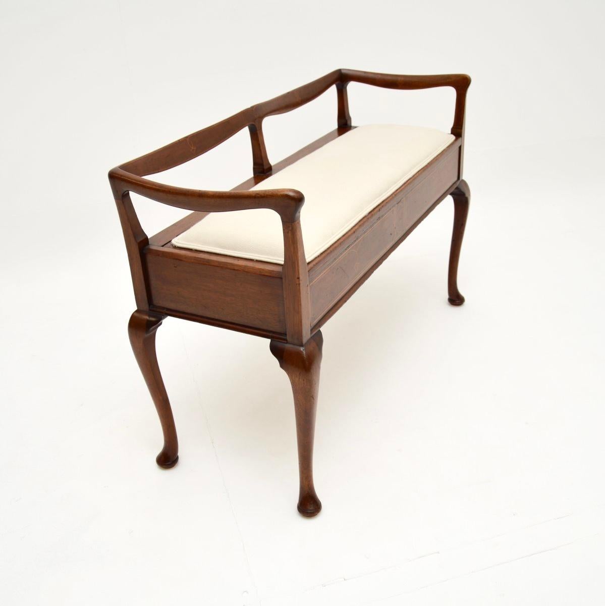 Fine XIX secolo Sgabello / Panca per pianoforte Duet in stile Art Nouveau antico in vendita