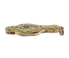 Antiker Jugendstil-Emaille-Gold-Lorgnette-Anhänger