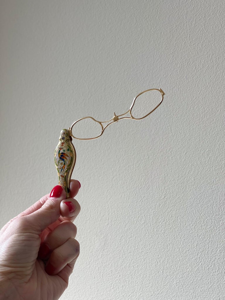 Antique Art Nouveau Enamel Gold Pendant For Sale at 1stDibs