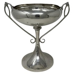Antiguo Art Nouveau Tazón de plata inglesa de ley Trofeo deportivo Copa Centro de mesa