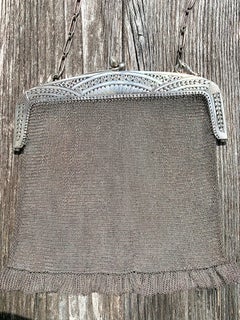 Antico  Borsa da sera Art Nouveau Borsa da sera Mesch Silver su  Catena d'argento