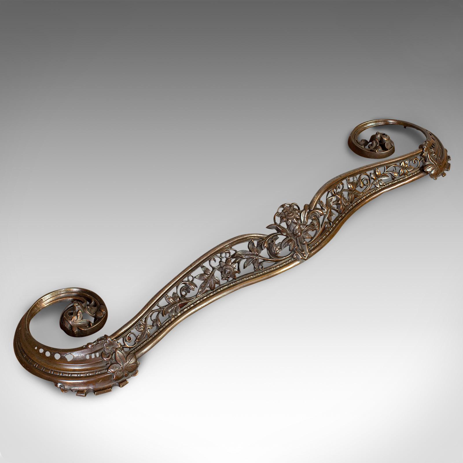 Antique Art Nouveau Fire Kerb, French, Cast Iron, Fireside Surround, circa 1920 3