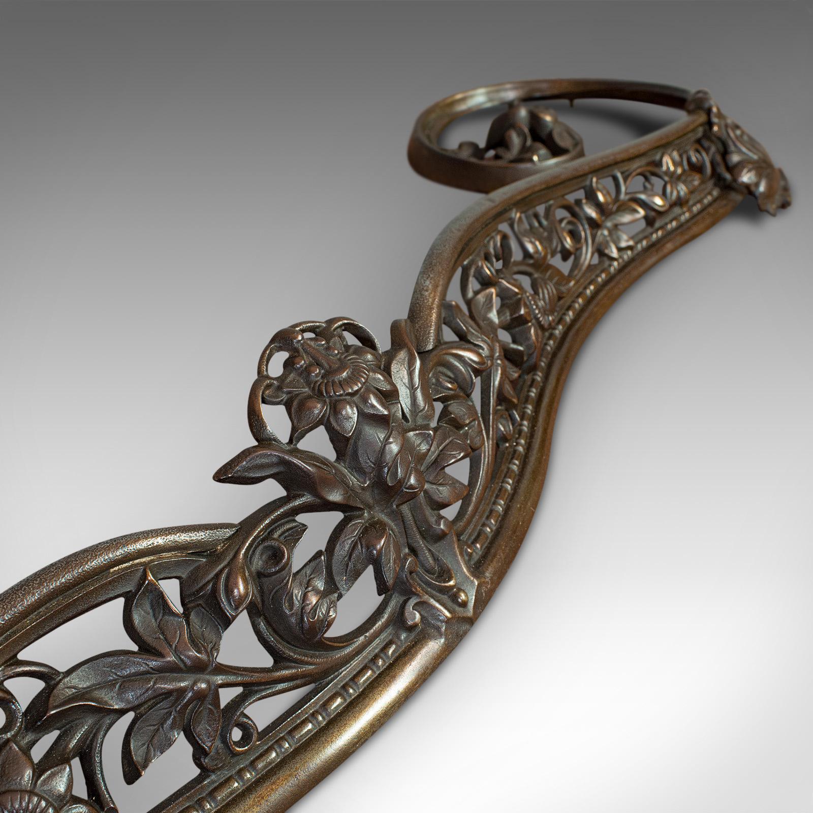 Antique Art Nouveau Fire Kerb, French, Cast Iron, Fireside Surround, circa 1920 4