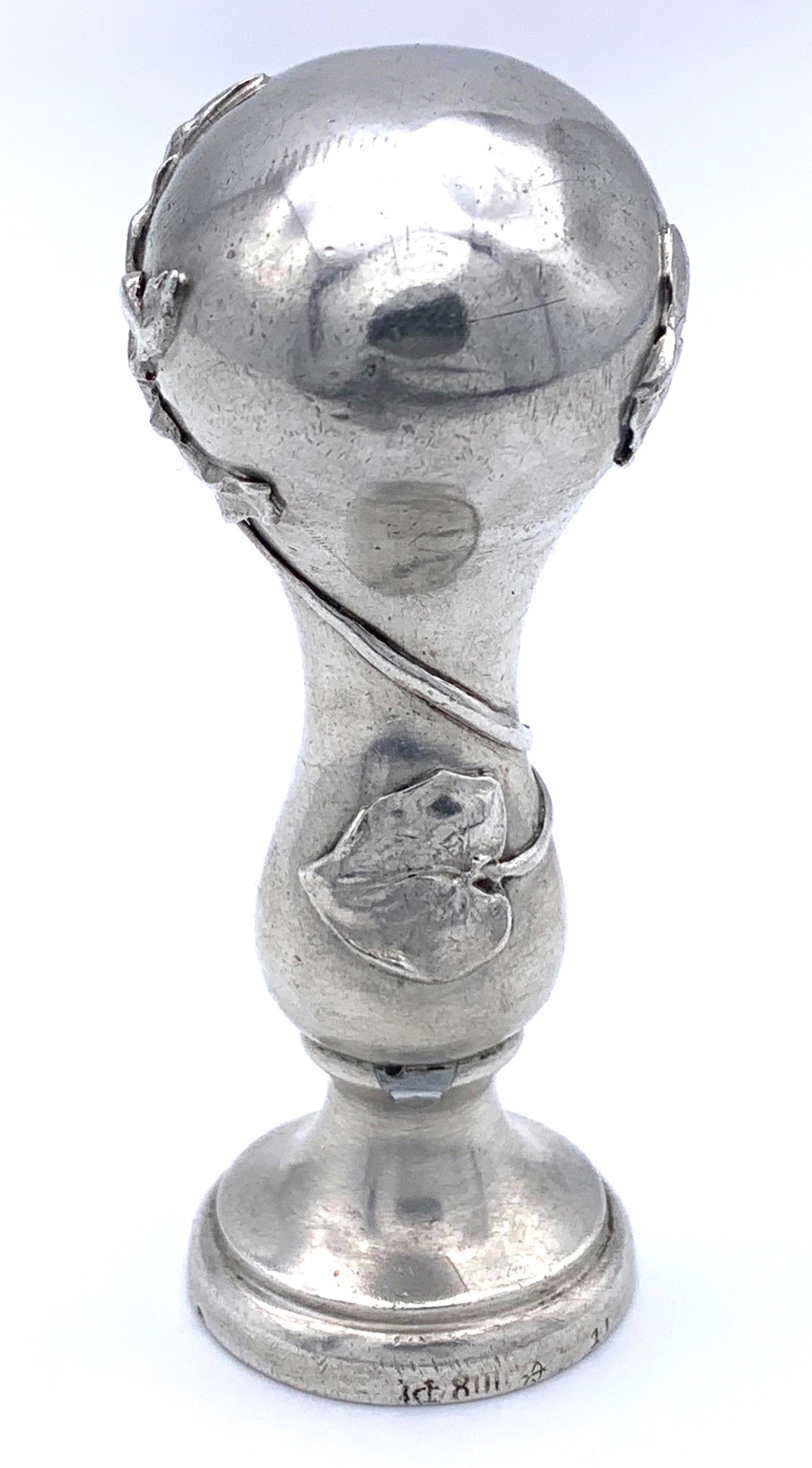Antike Jugendstil-Blumen-Silber-Siegel-Initials A B (Art nouveau) im Angebot