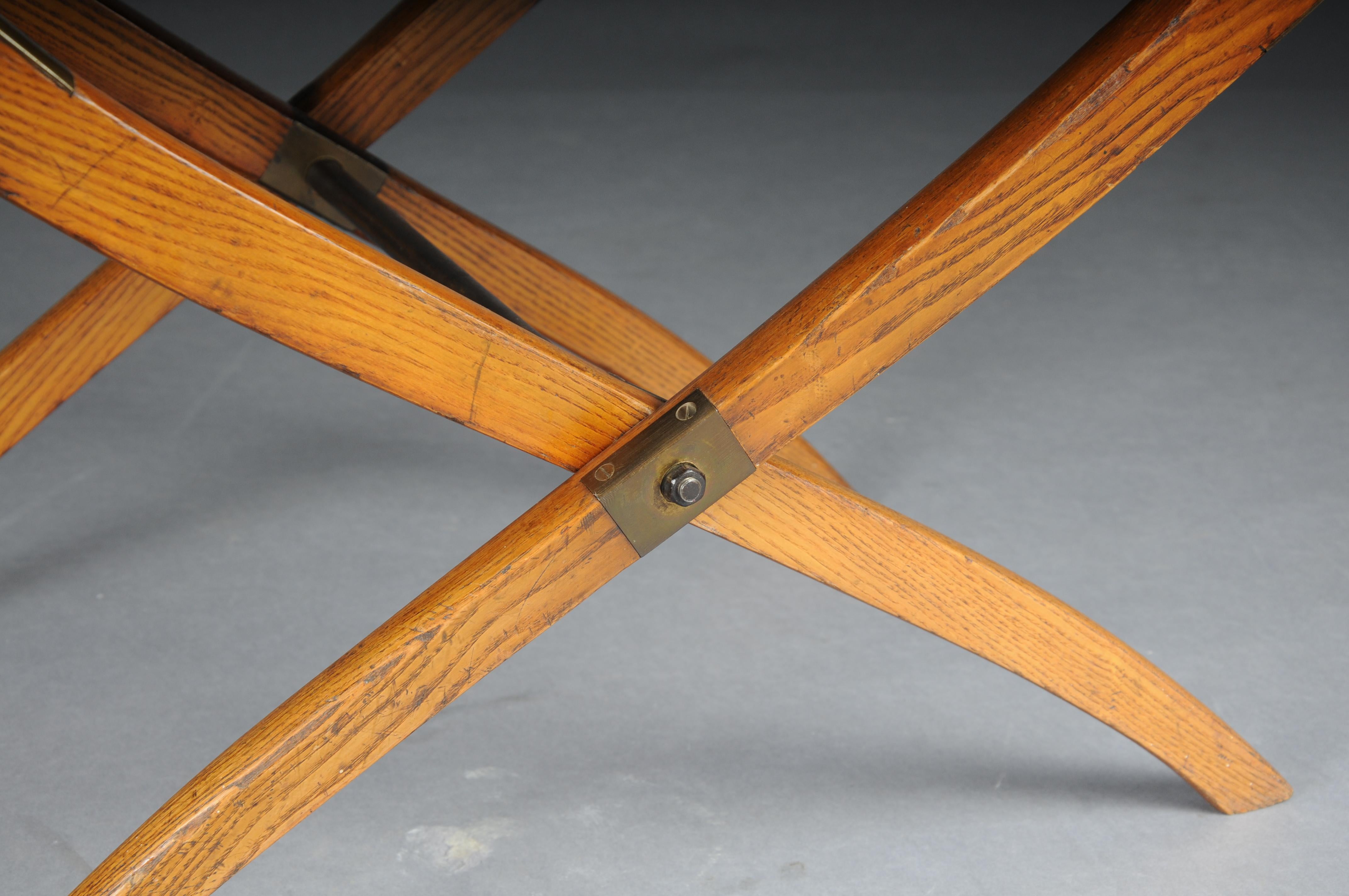 Antique Art Nouveau folding stool with leather, circa 1910 For Sale 5