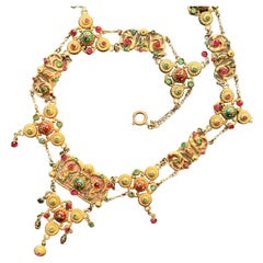 Antique Art Nouveau French Bresse Bressan Festoon Necklace