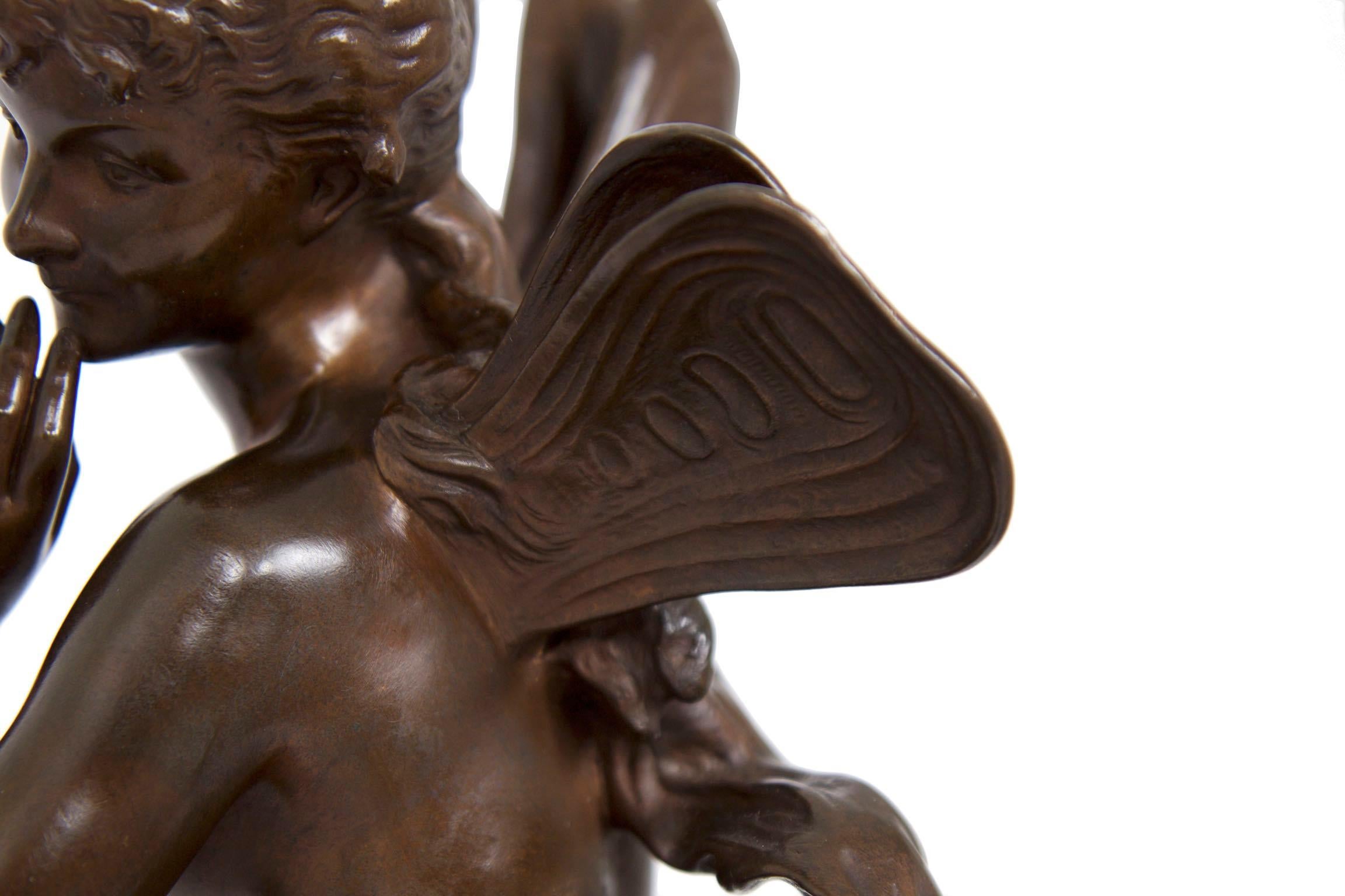 Antique Art Nouveau French Bronze Sculpture of “The Dream” by Lucien Pallez 6