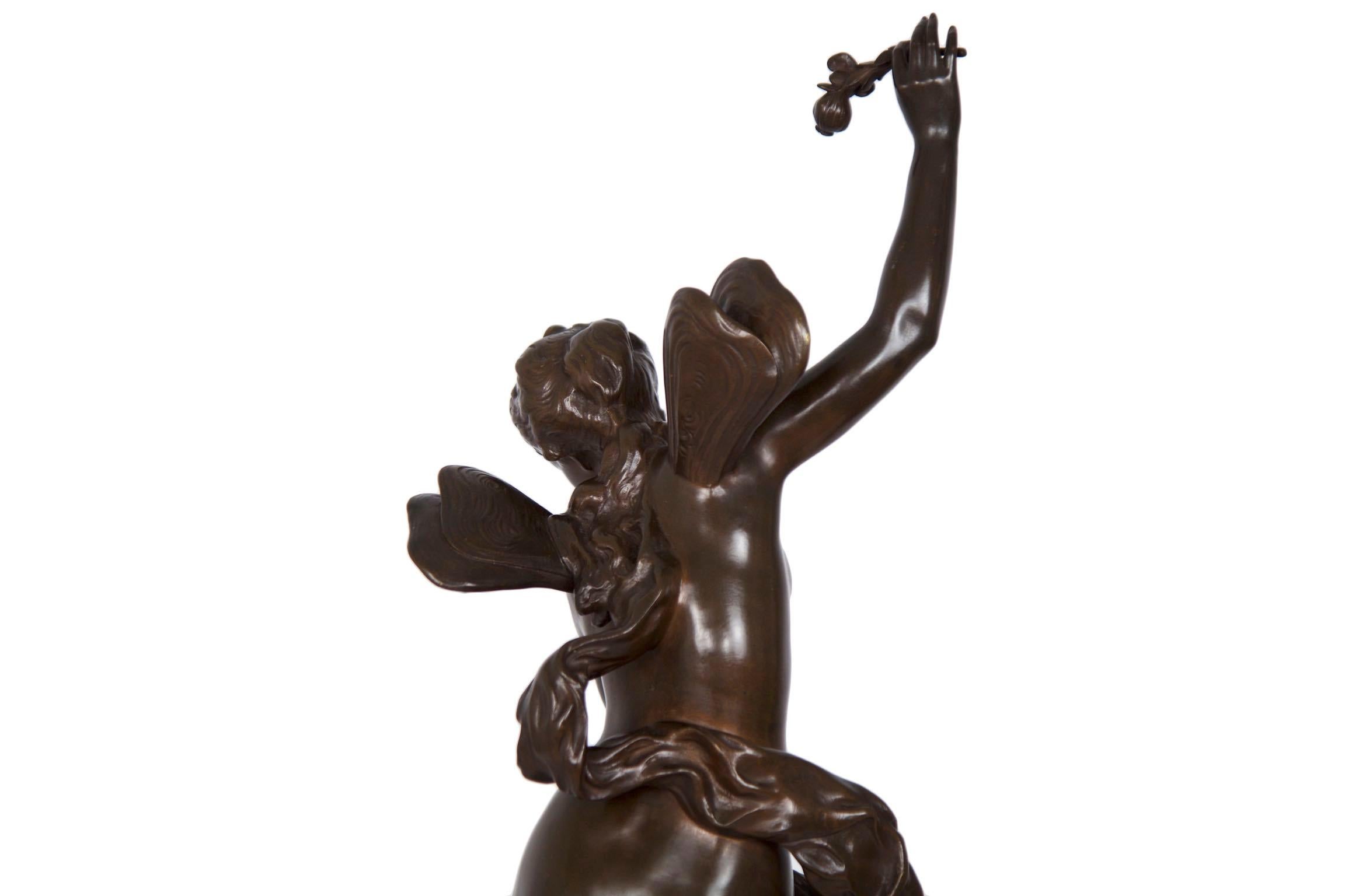 Antique Art Nouveau French Bronze Sculpture of “The Dream” by Lucien Pallez 10