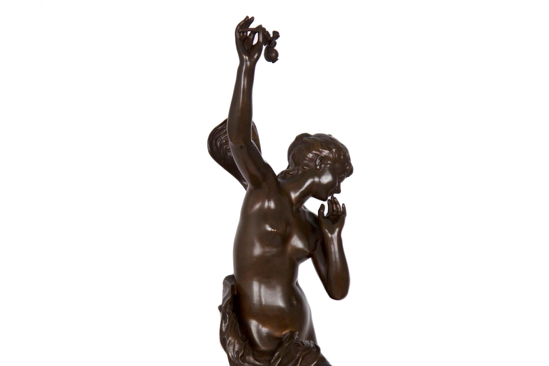 Antique Art Nouveau French Bronze Sculpture of “The Dream” by Lucien Pallez 14
